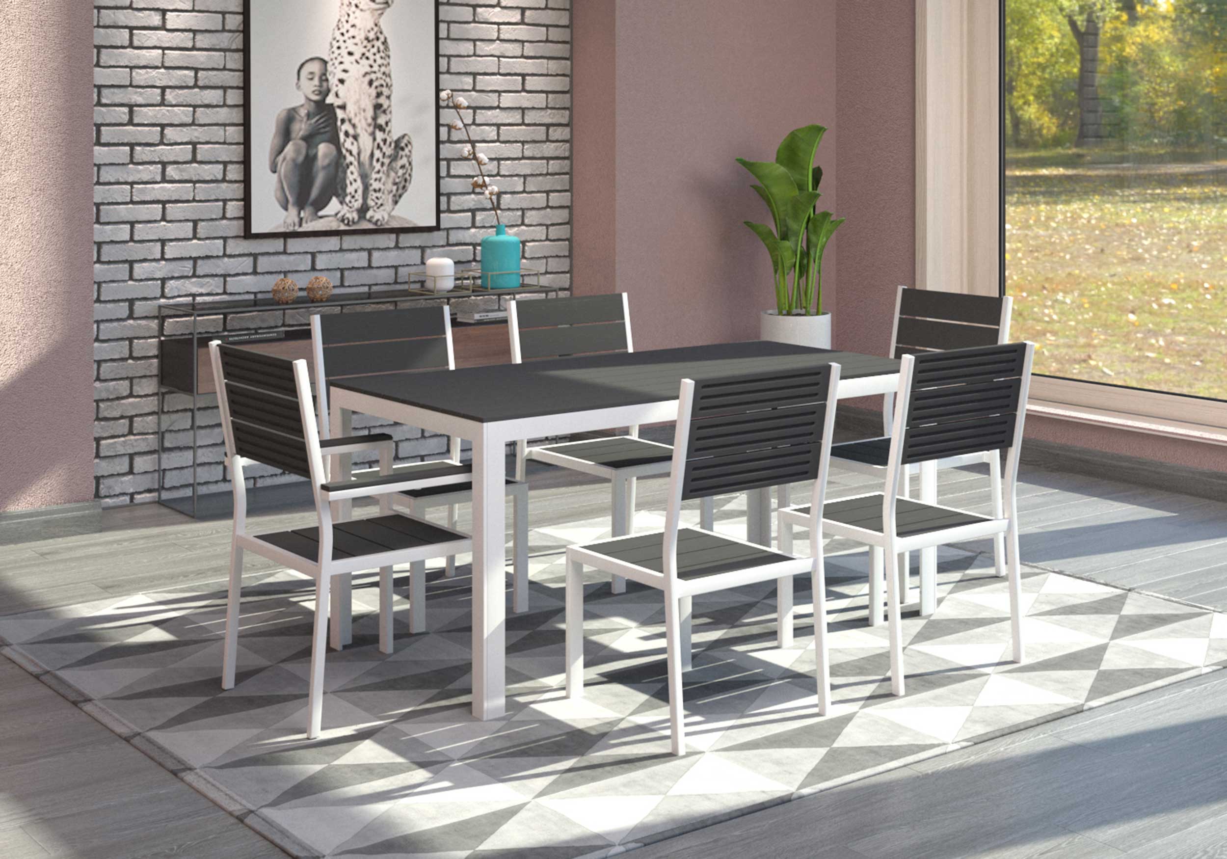 Ensemble de jardin Morty - anthracite/blanc - Image 2