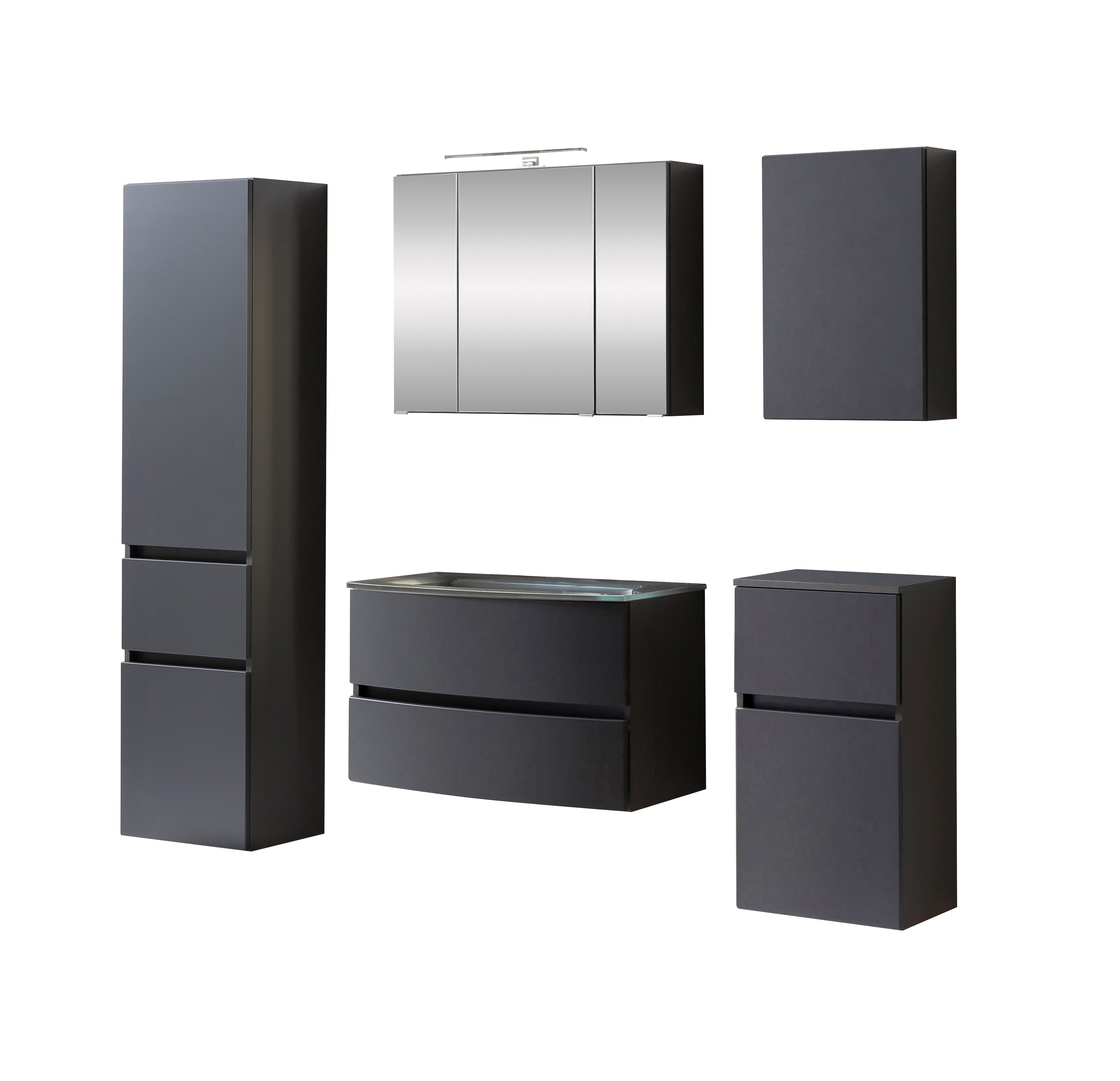 Ensemble de salle de bains Kornel 14 à 5 pièces avec vasque grise - gris graphite - Image 12