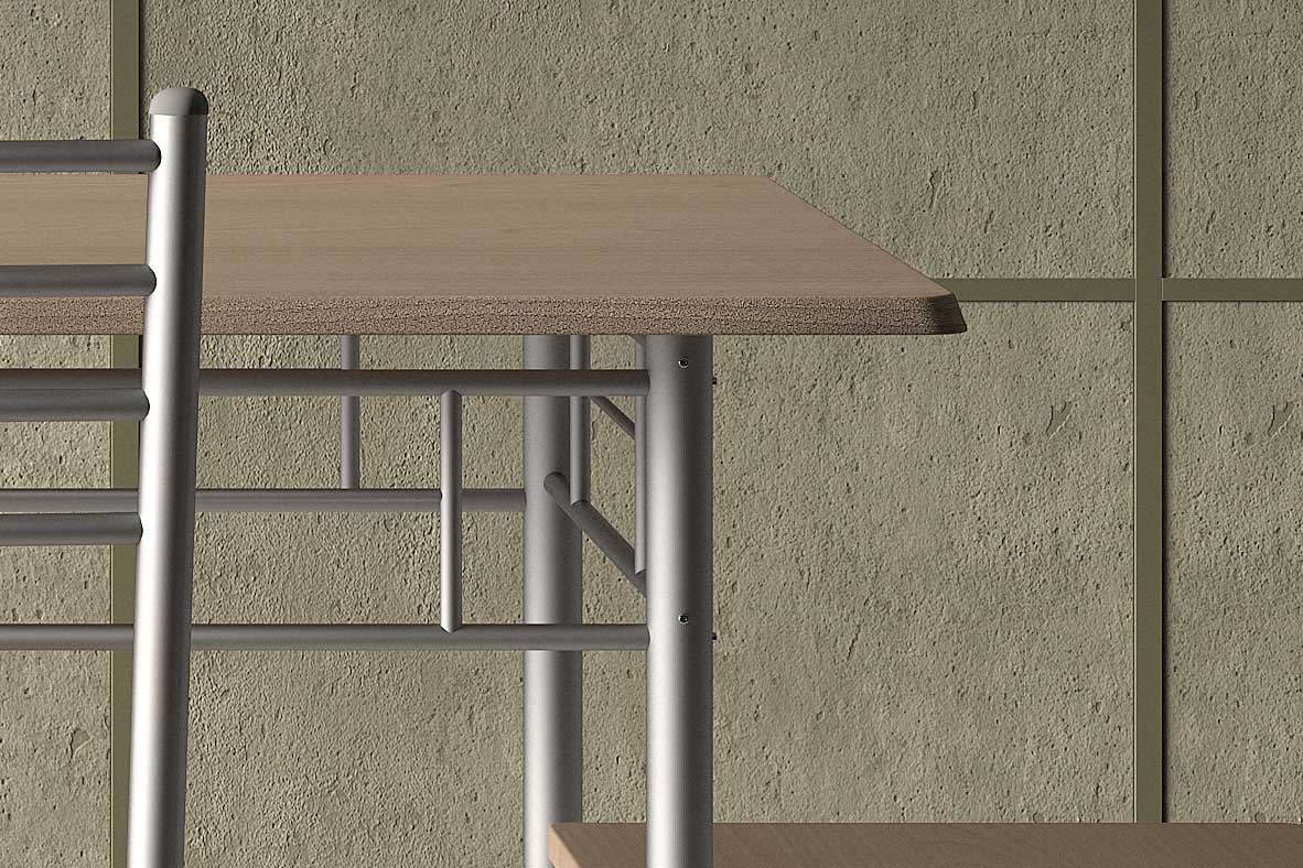 Ensemble repas Amelia avec 4 chaises - métal/ panneau de particules - Image 4