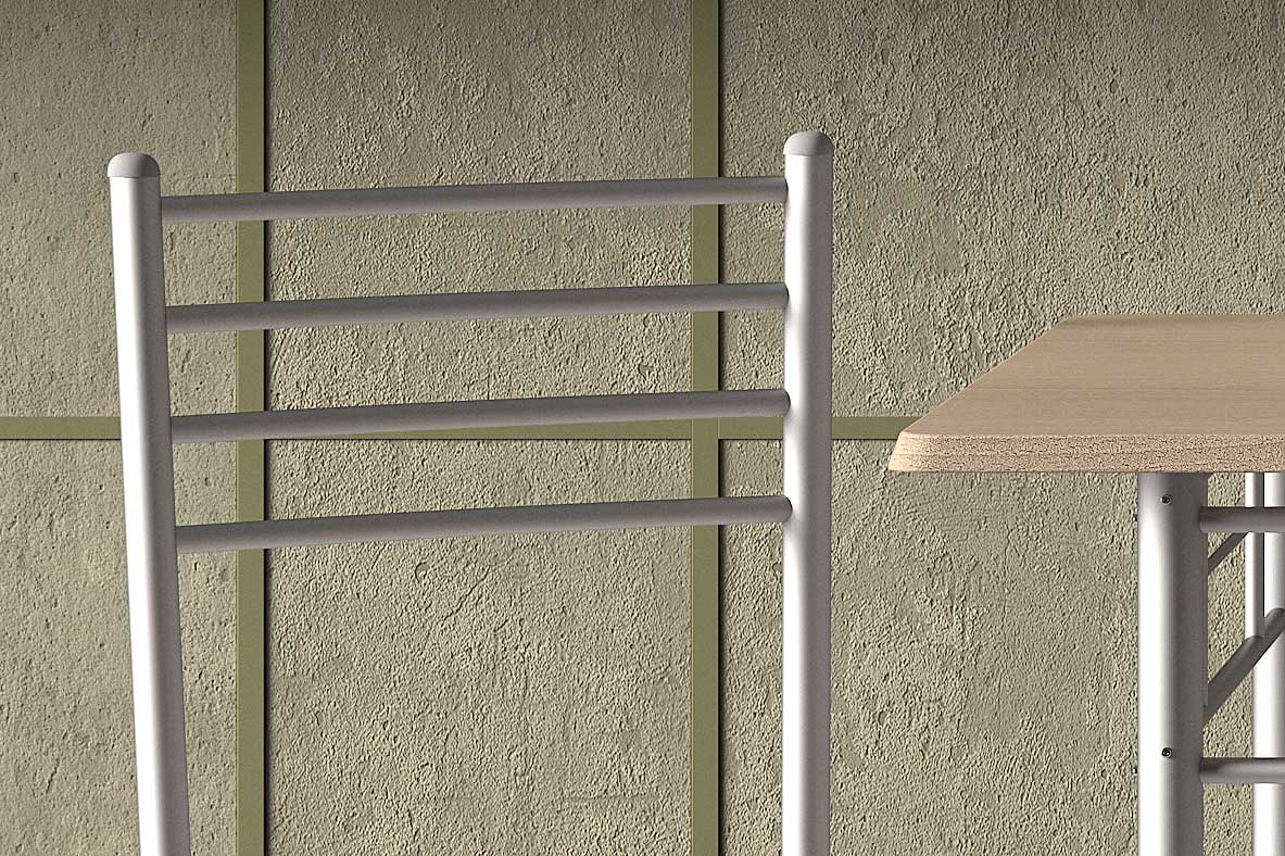 Ensemble repas Amelia avec 4 chaises - métal/ panneau de particules - Image 5