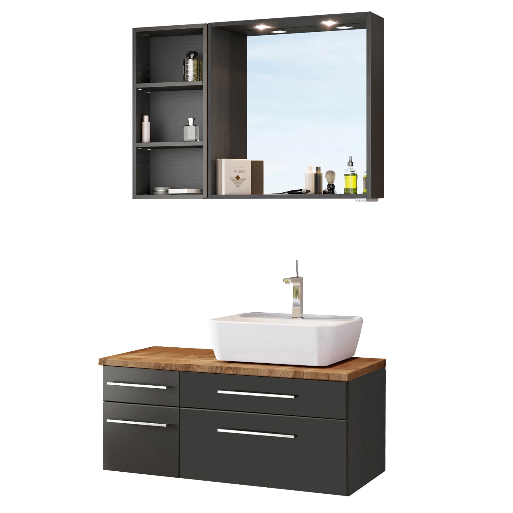 Ensemble salle de bains Dasa 11 droite - graphite/gris mat