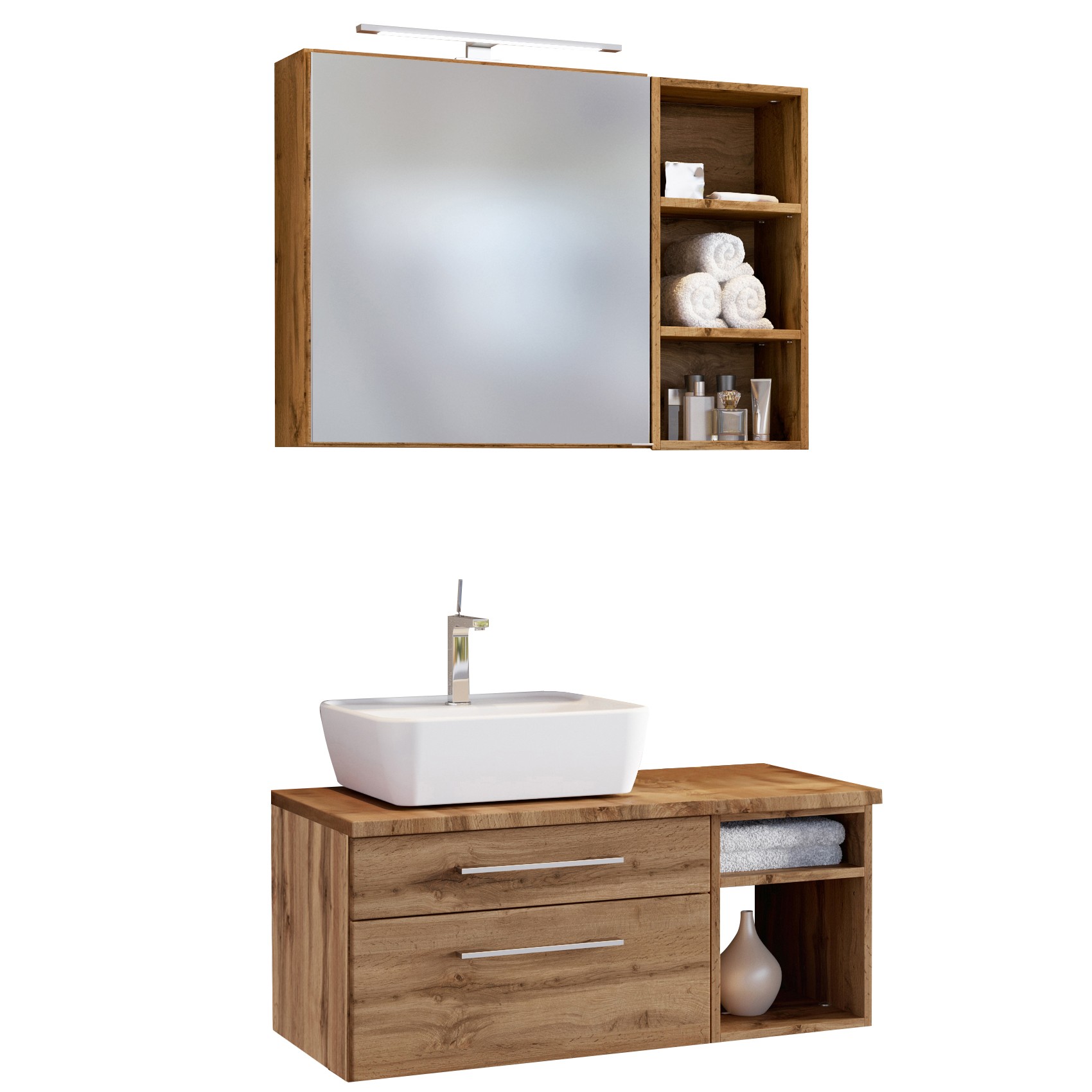 Ensemble salle de bains Dasa 13 gauche - chêne wotan