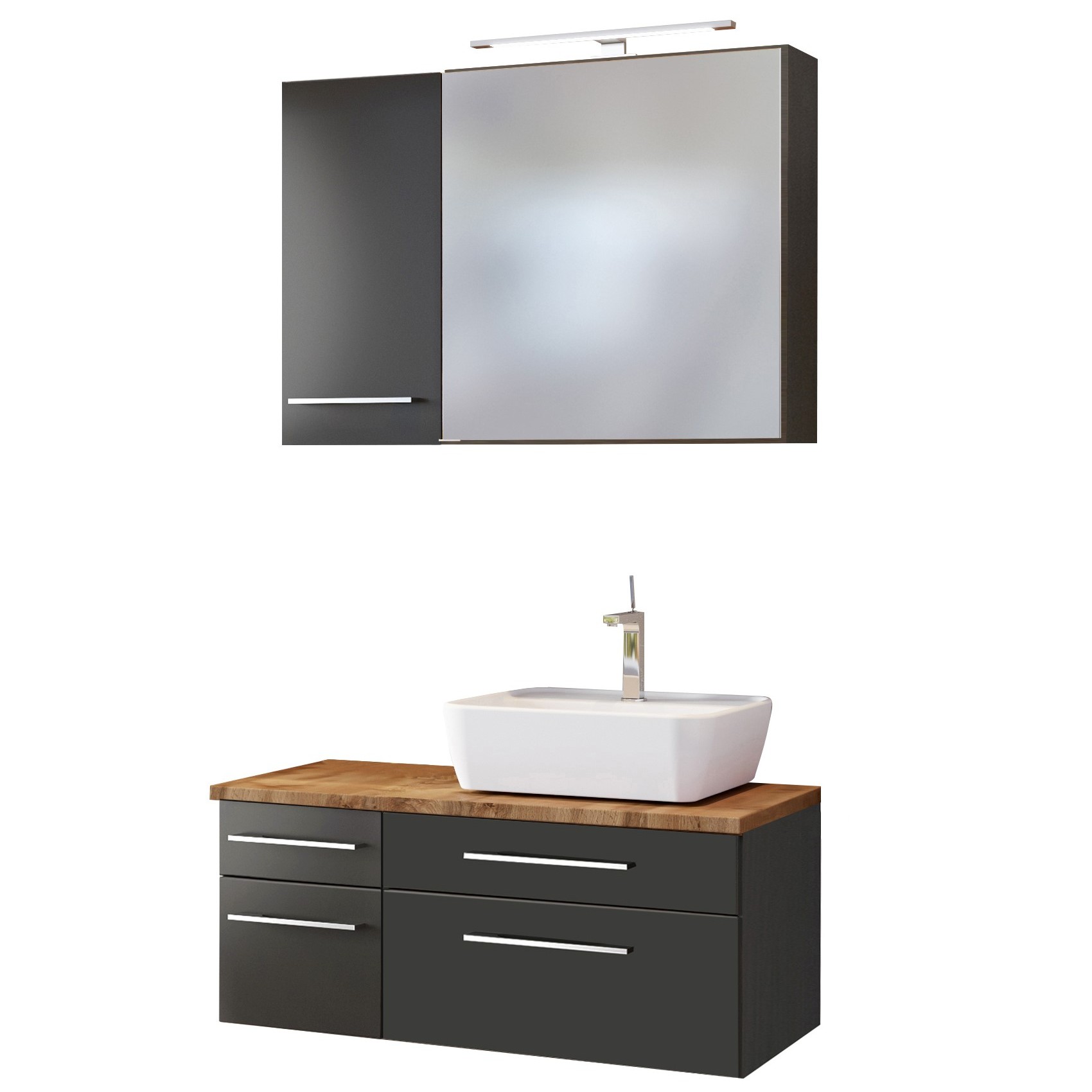 Ensemble salle de bains Dasa 16 droite - graphite/gris mat - Image 1