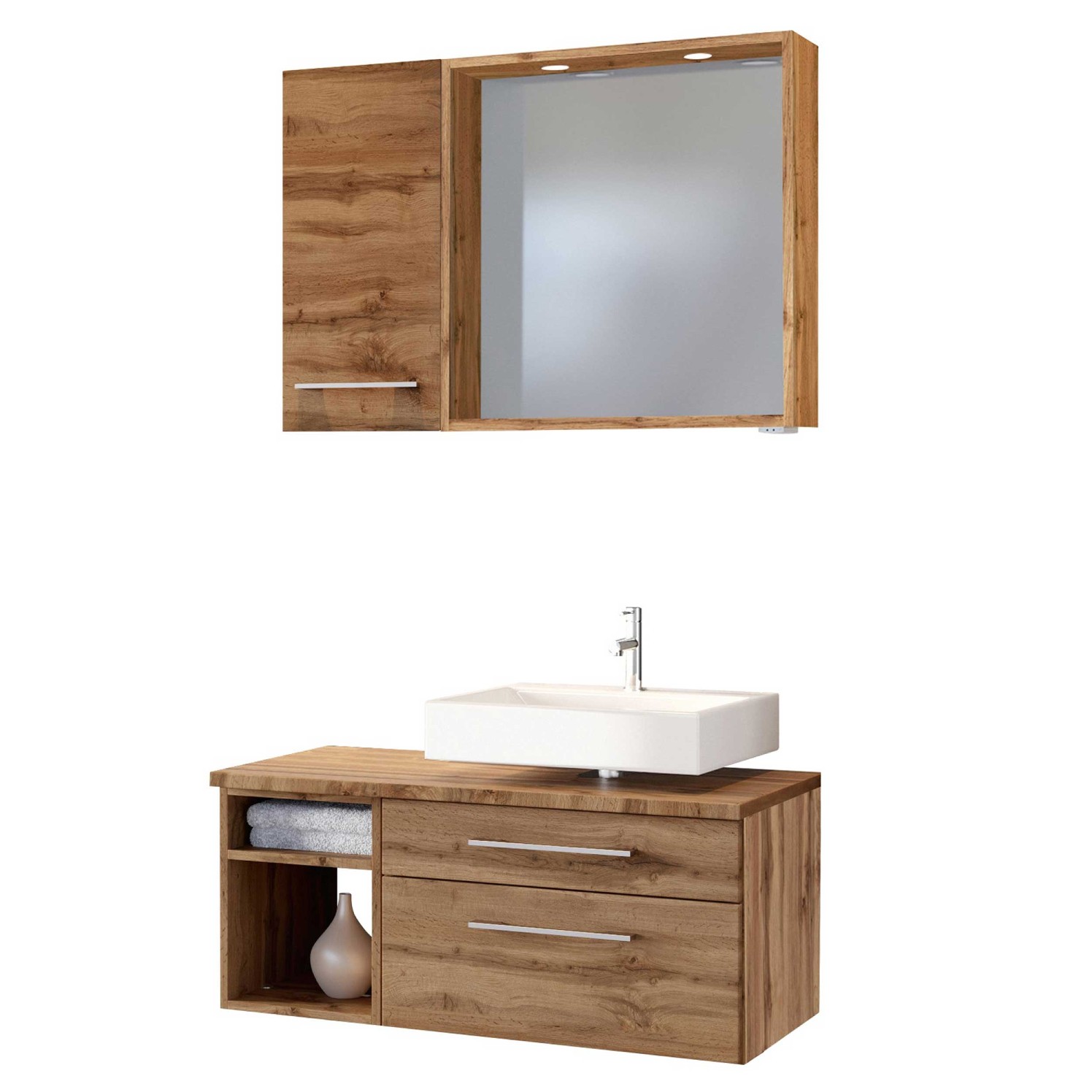 Ensemble salle de bains Dasa 2 droite - chêne wotan