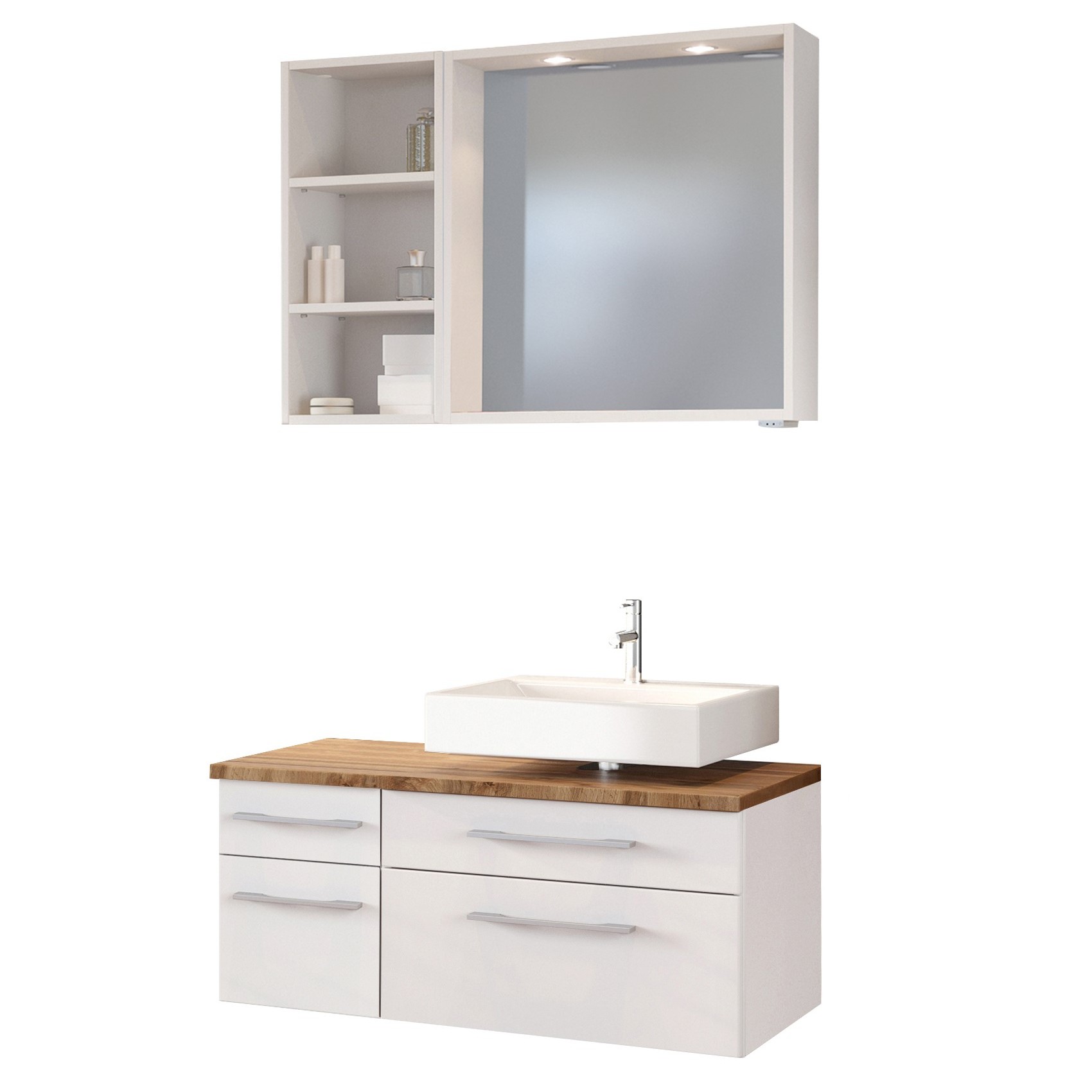 Ensemble salle de bains Dasa 3 droite - blanc