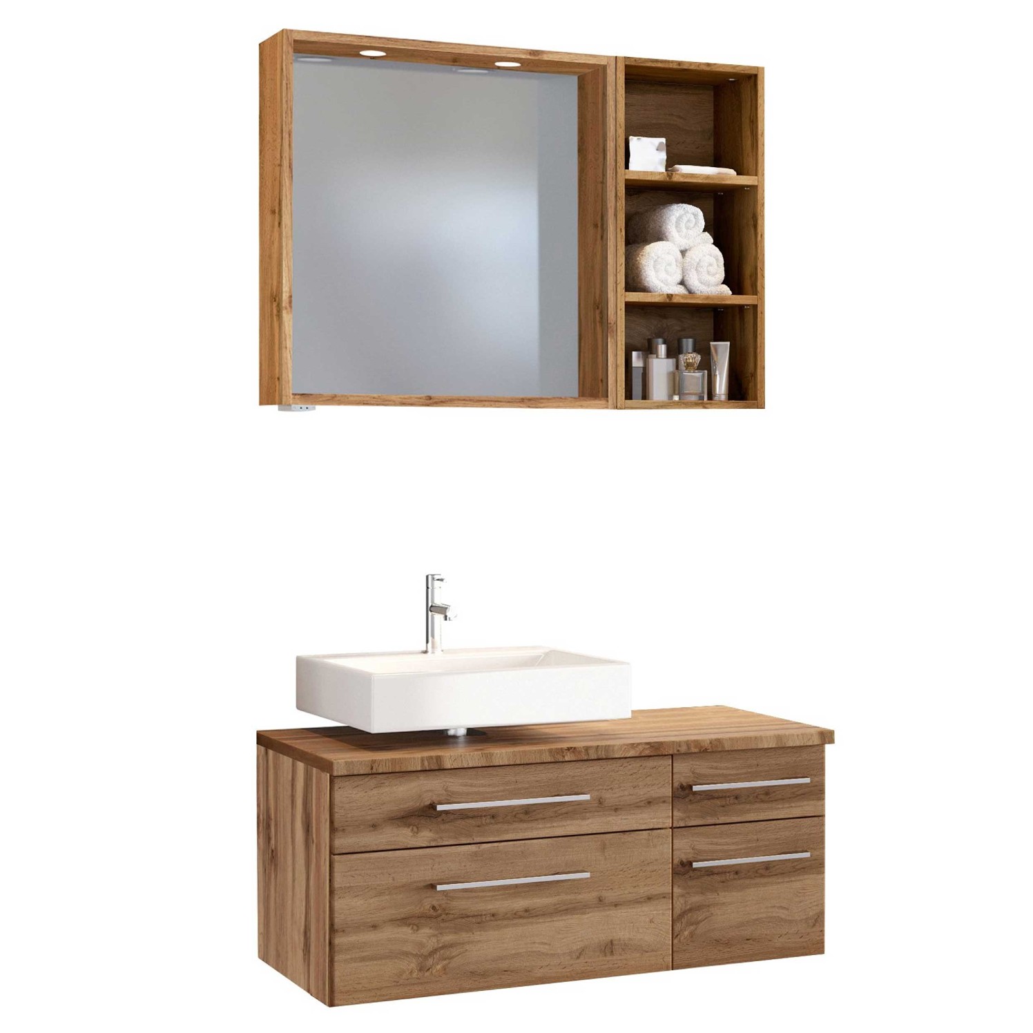 Ensemble salle de bains Dasa 3 gauche - chêne wotan