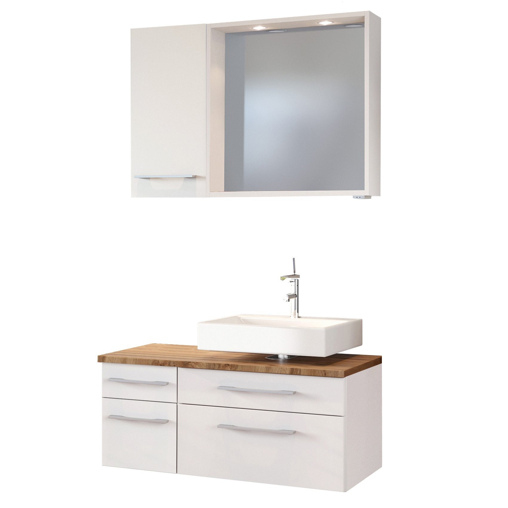 Ensemble salle de bains Dasa 4 droite - blanc