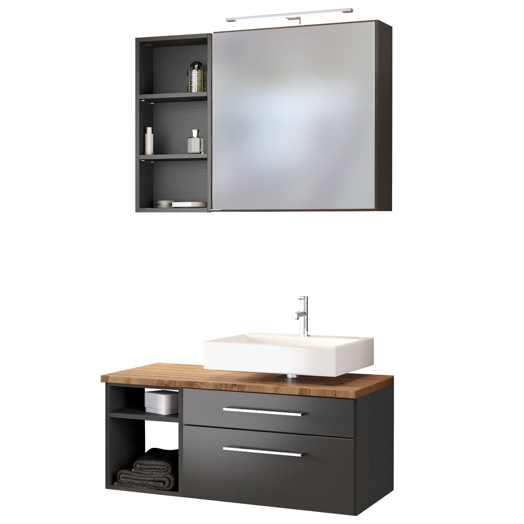 Ensemble salle de bains Dasa 5 droite - graphite/gris mat