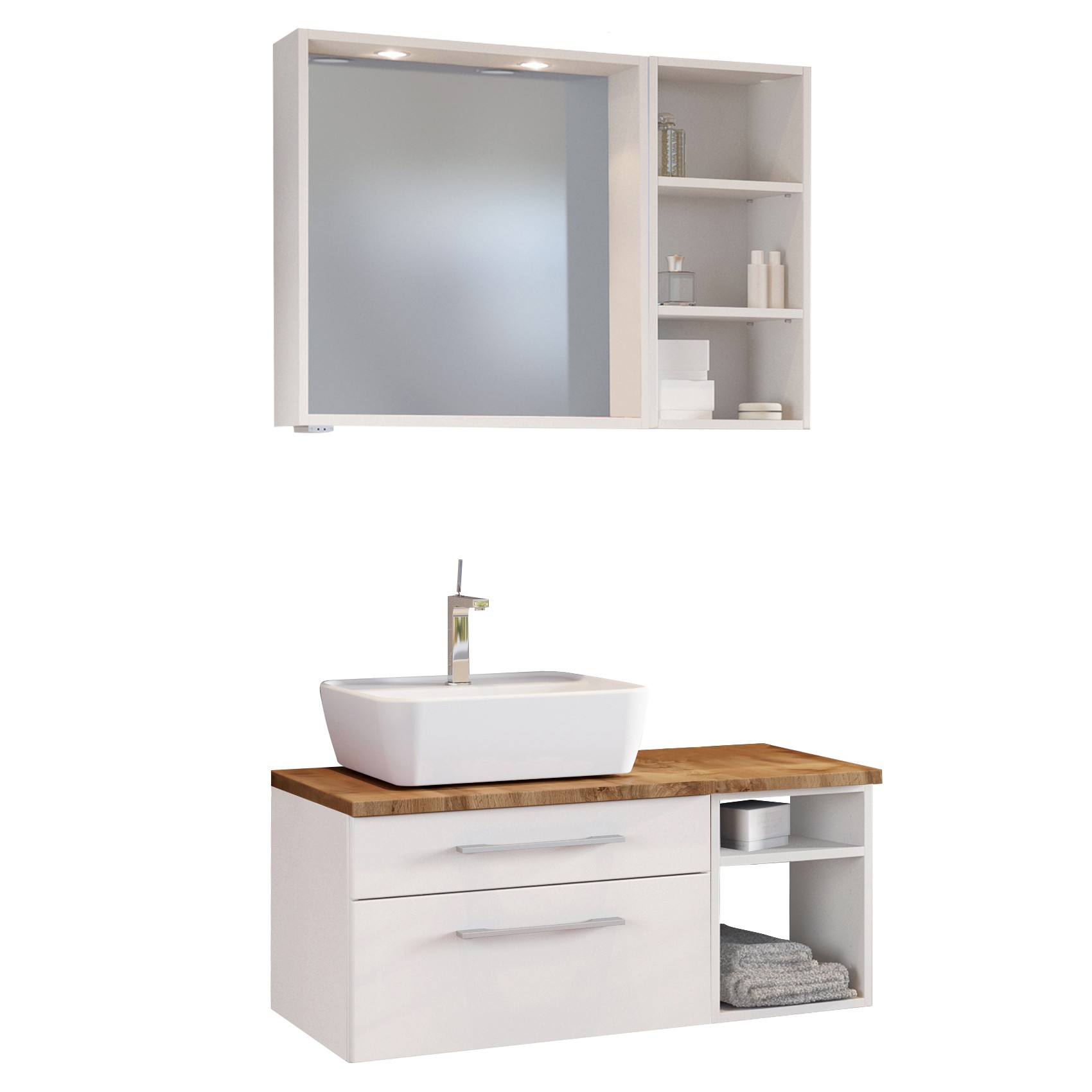 Ensemble salle de bains Dasa 9 gauche - blanc