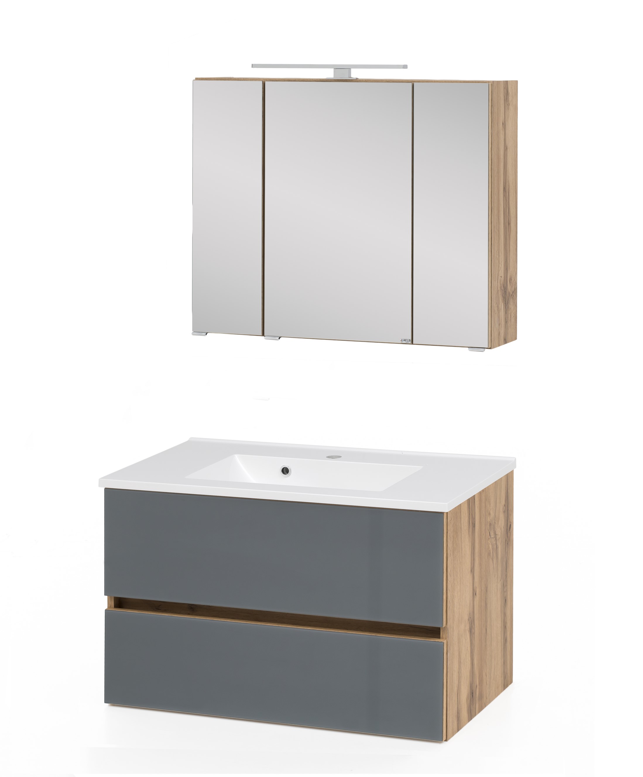 Ensemble salle de bains Helina 1 2 pièces - chêne/gris - Image 5