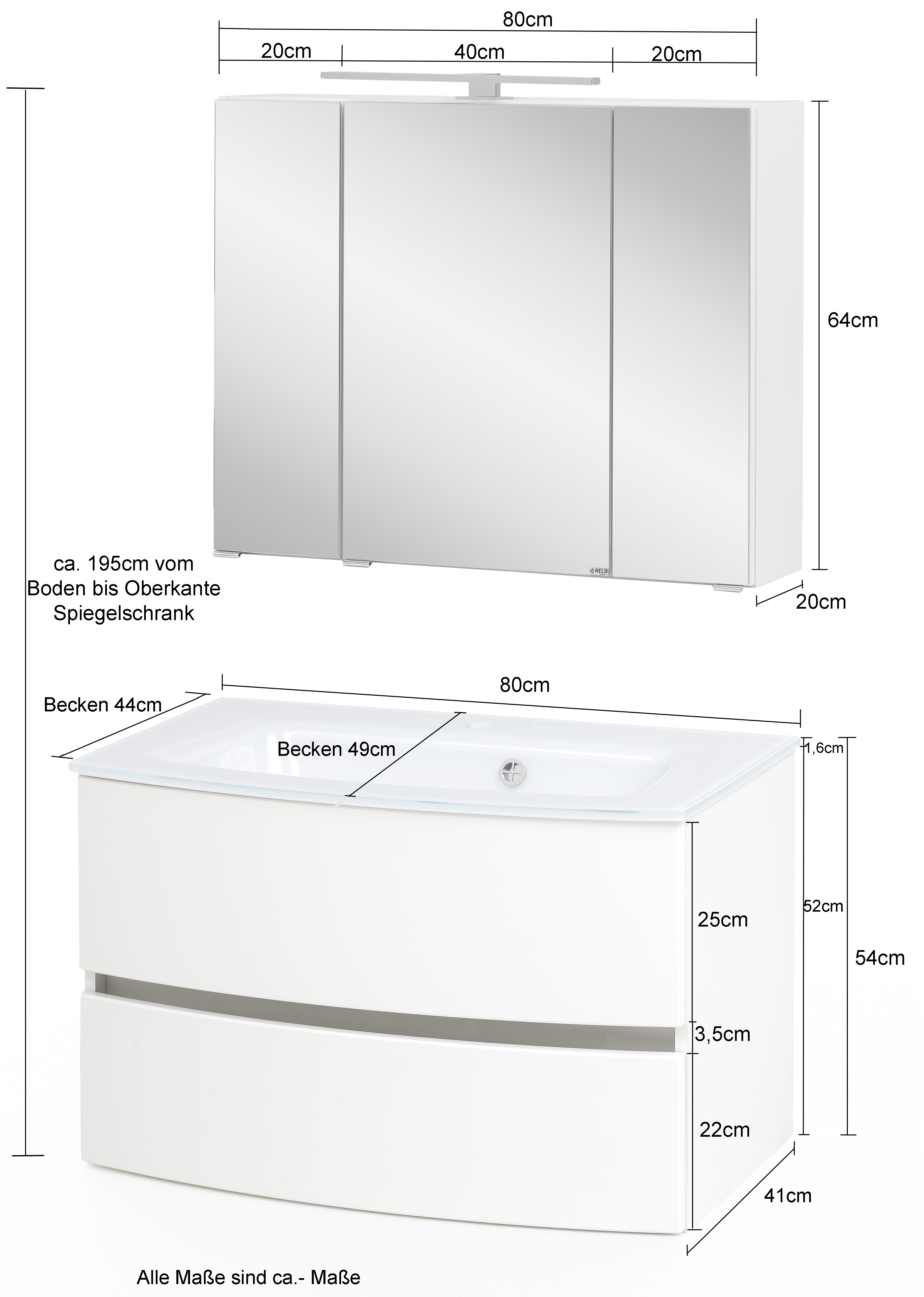 Ensemble salle de bains Kornel 1 à 2 pièces avec vasque blanche - blanc - Image 9