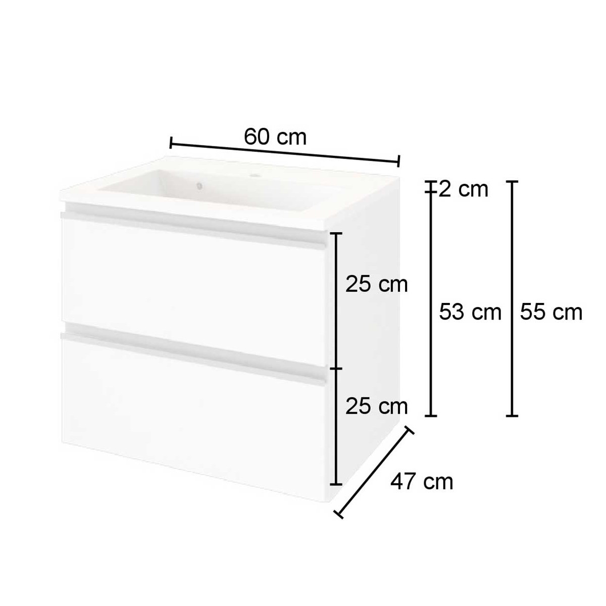 Ensemble salle de bains Lotuk 1 60 cm - gris - Image 5