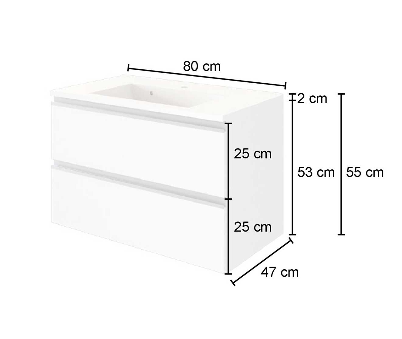 Ensemble salle de bains Lotuk 2 80 cm - gris - Image 3