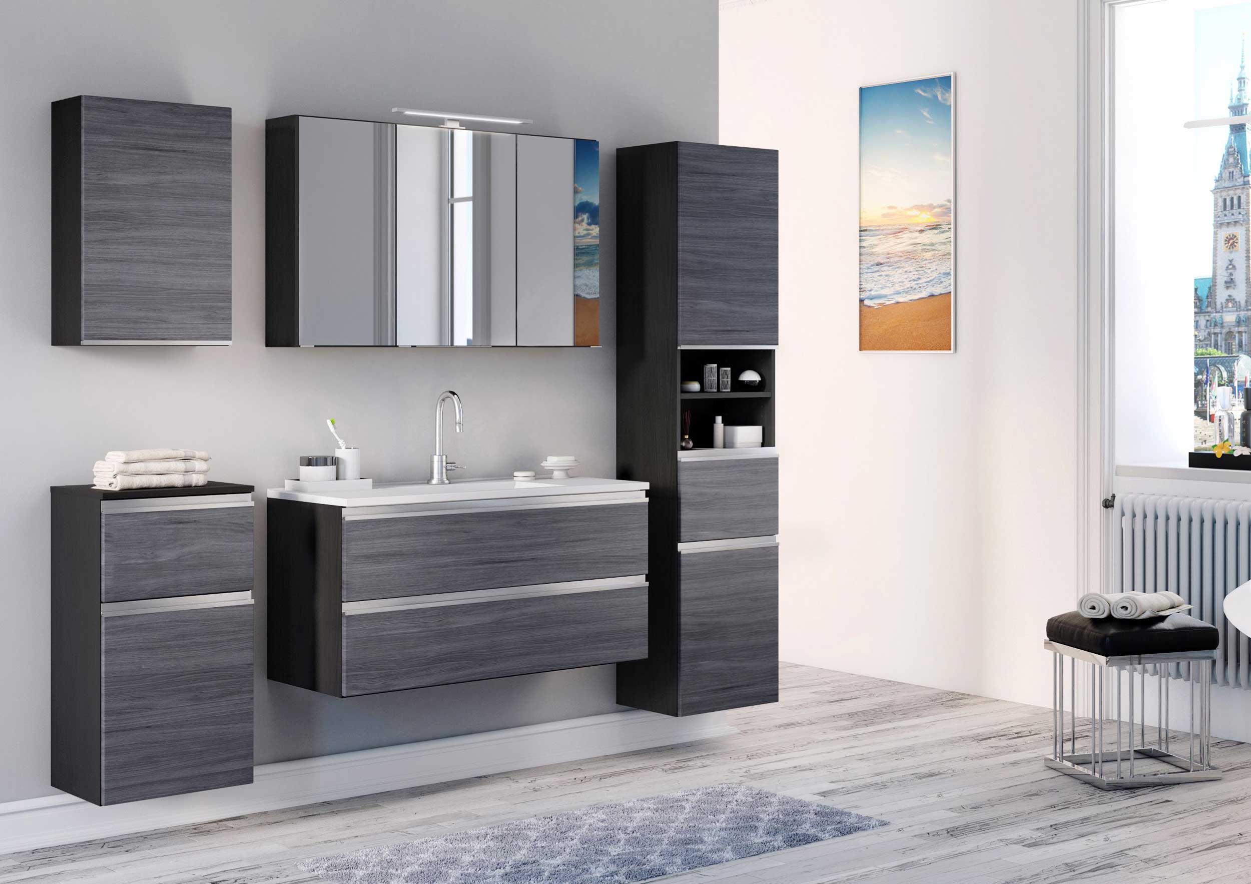 Ensemble salle de bains Lotuk 3 100cm - gris - Image 3