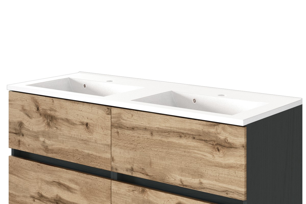 Ensemble salle de bains Luna 2 pièces 120cm - graphite/chêne - Image 10