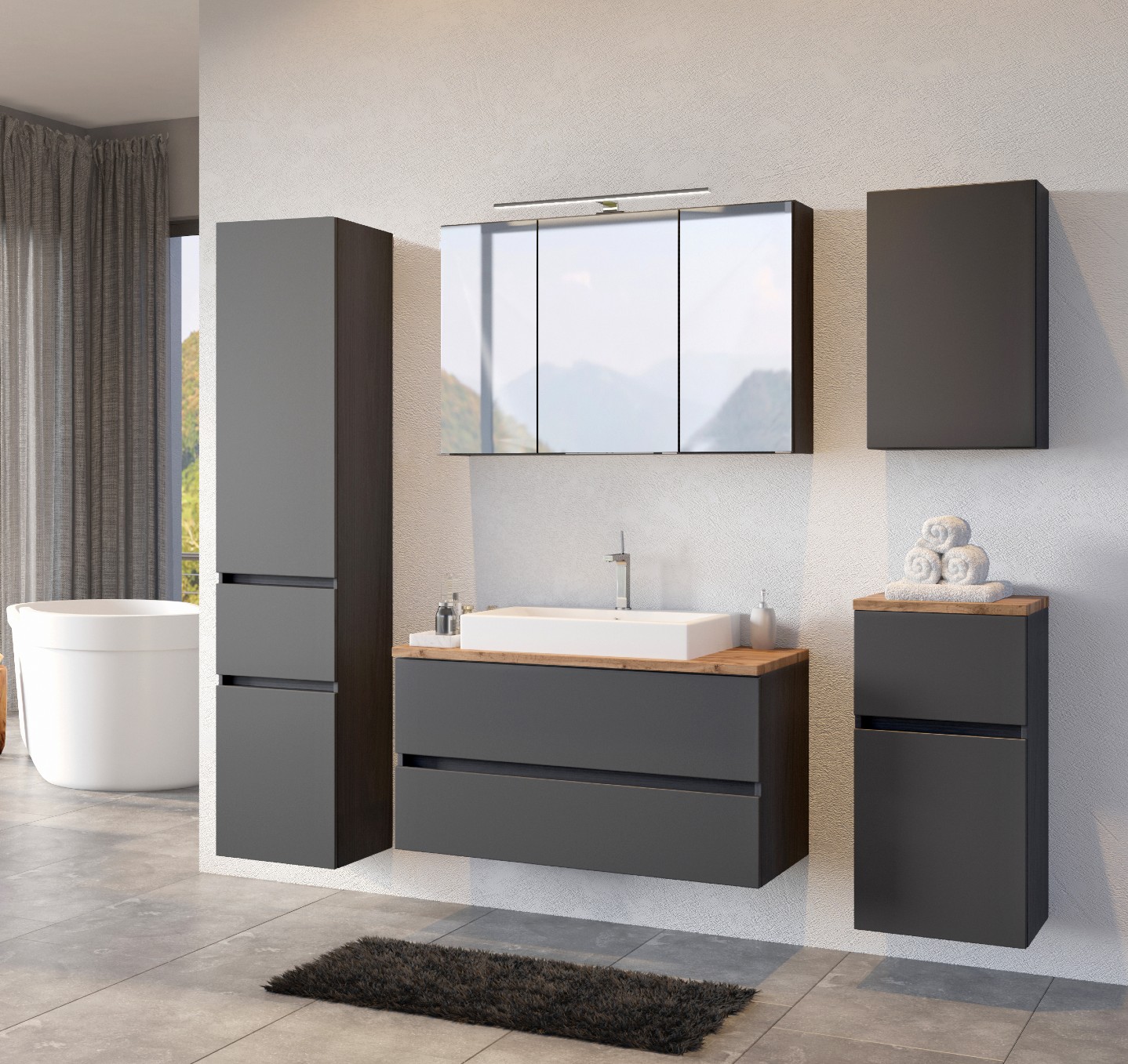 Ensemble salle de bains Pisca 2 - graphite - Image 6