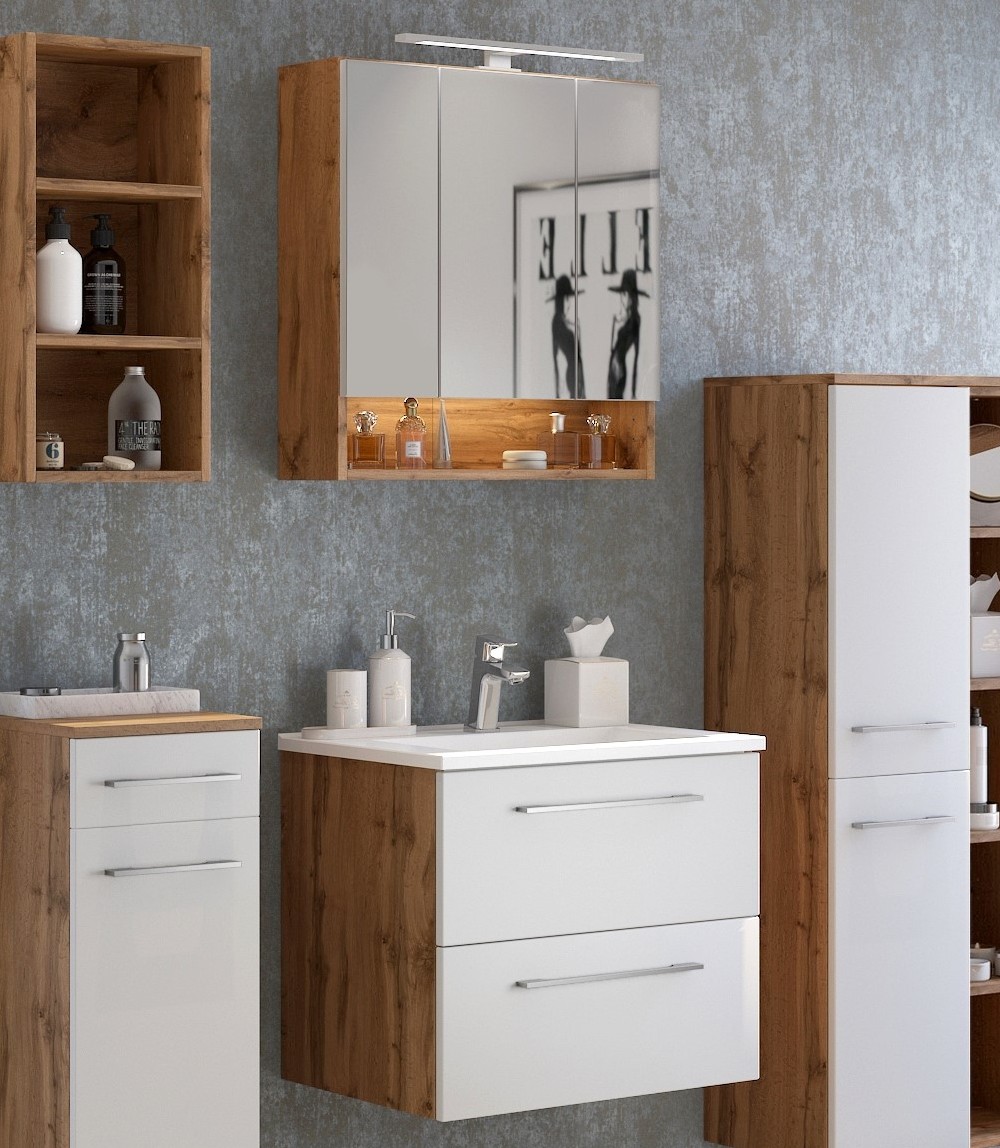 Ensemble salle de bains Sefa 1 - chêne/blanc