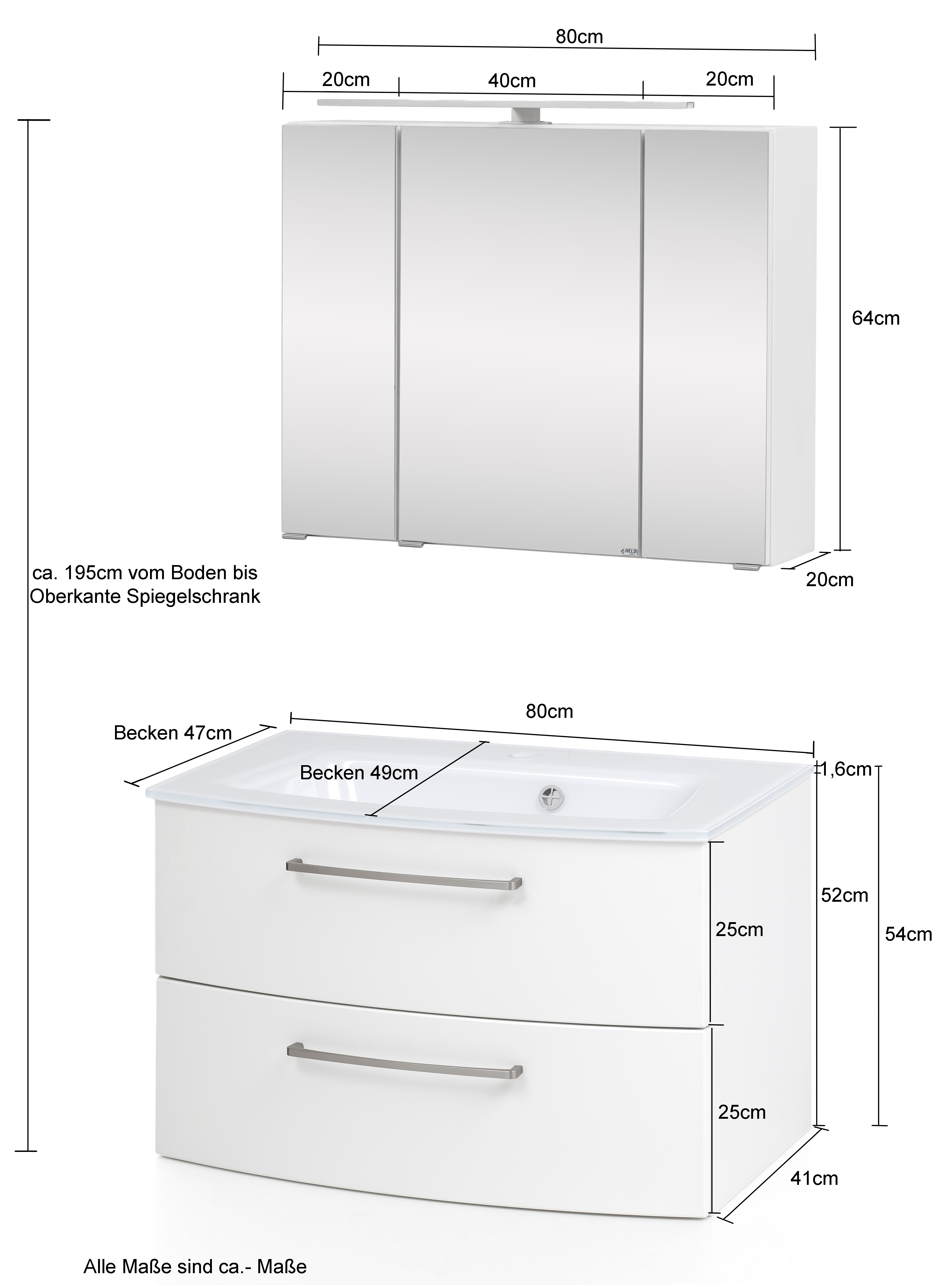 Ensemble salle de bains Stivan 2 pièces avec vasque blanche - béton - Image 8