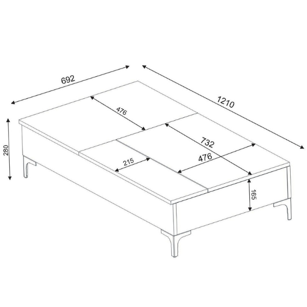 Esinti Table basse | 100 % MÉLAMINE | Blanc - Image 2