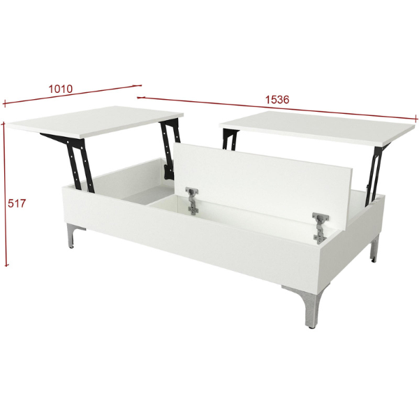 Esinti Table basse | 100 % MÉLAMINE | Blanc - Image 3