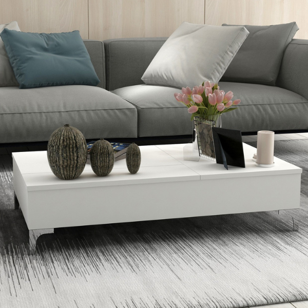 Esinti Table basse | 100 % MÉLAMINE | Blanc - Image 6