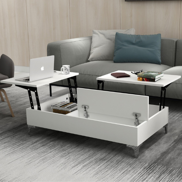 Esinti Table basse | 100 % MÉLAMINE | Blanc