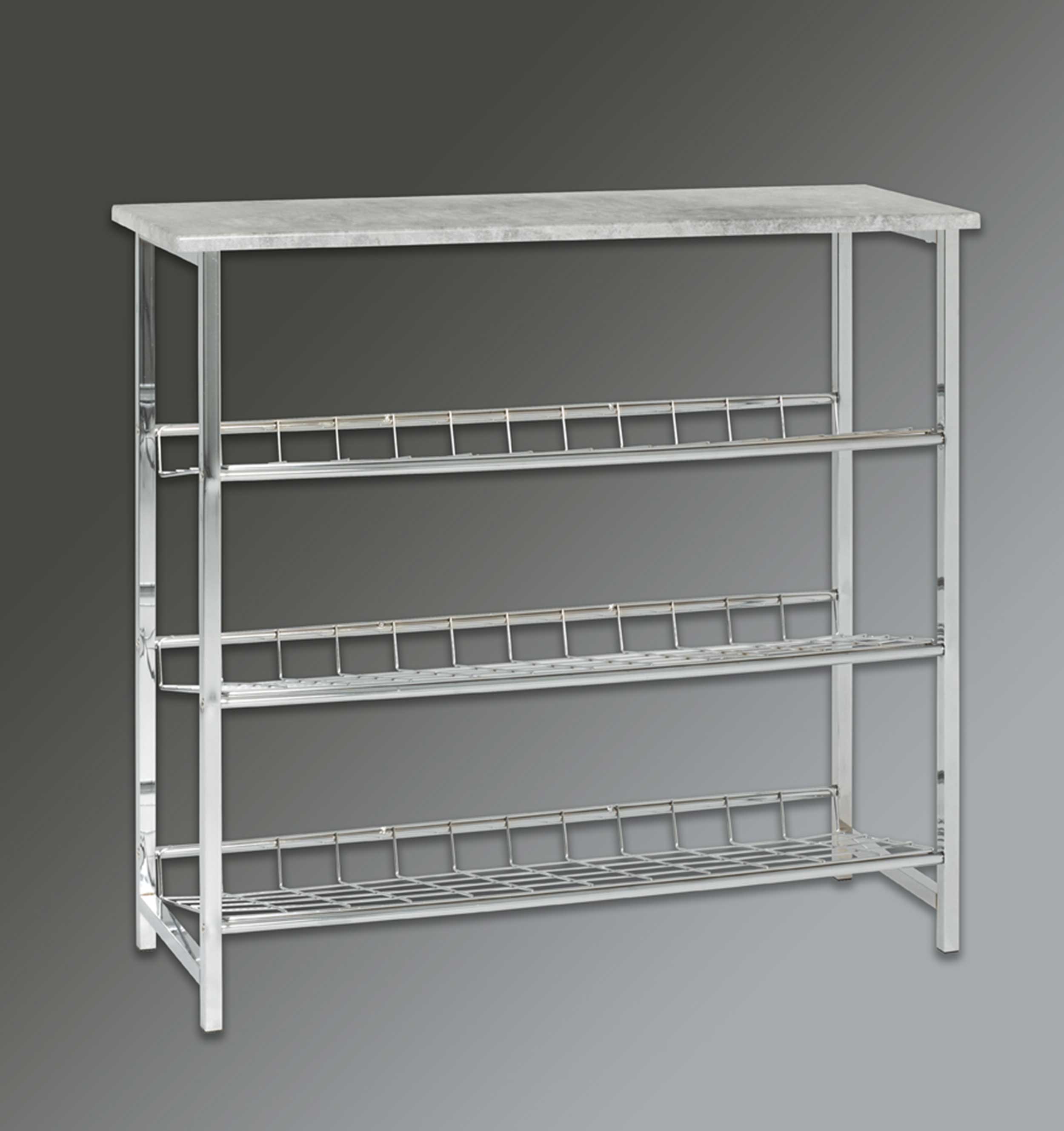 Étagère à chaussures Havu 86cm, 4 étagères - décor en béton