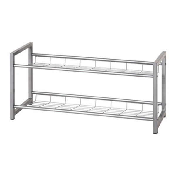 Étagère à chaussures Leonore 80cm, 2 étagères - aluminium