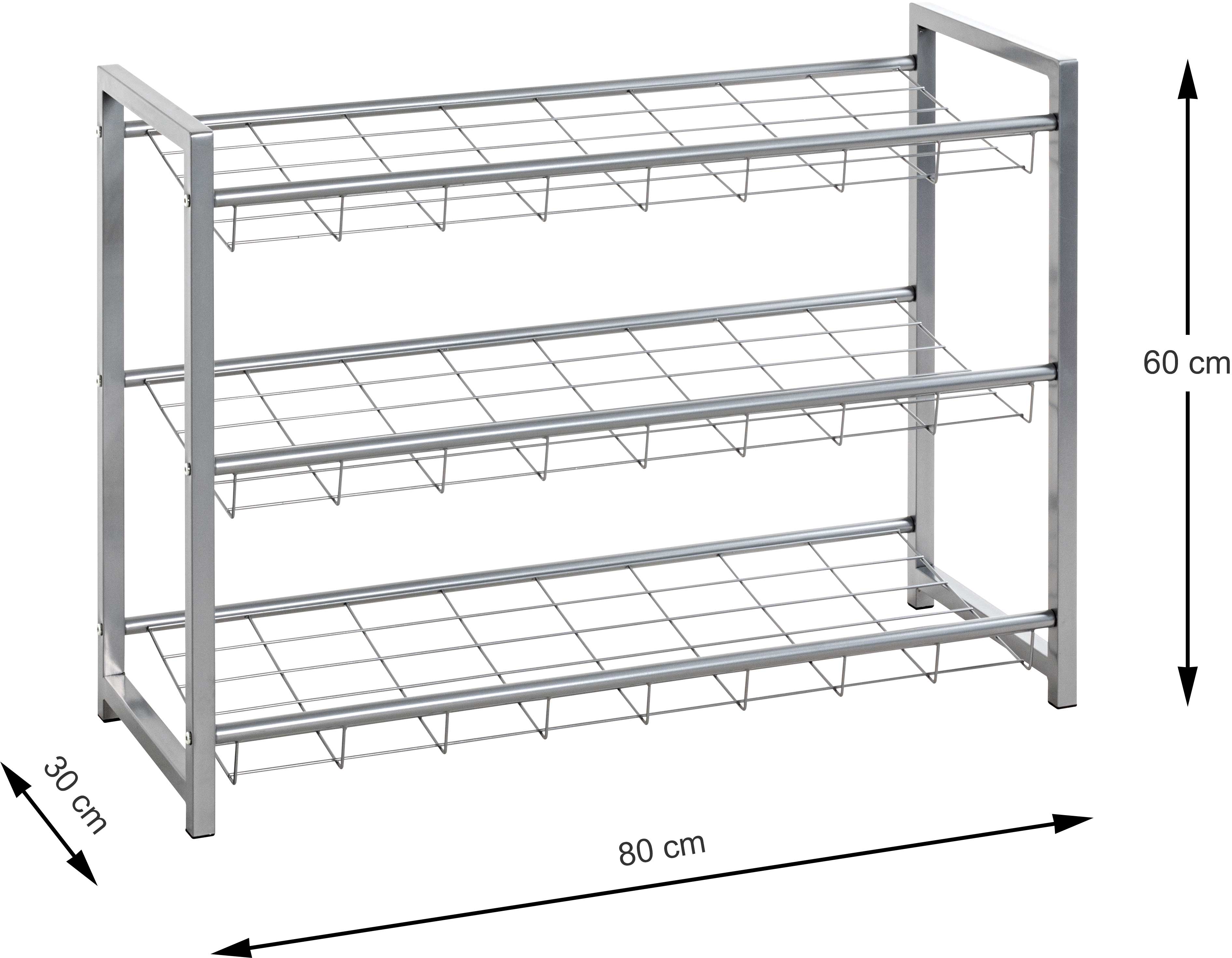 Étagère à chaussures Leonore 80cm, 3 étagères - aluminium - Image 2