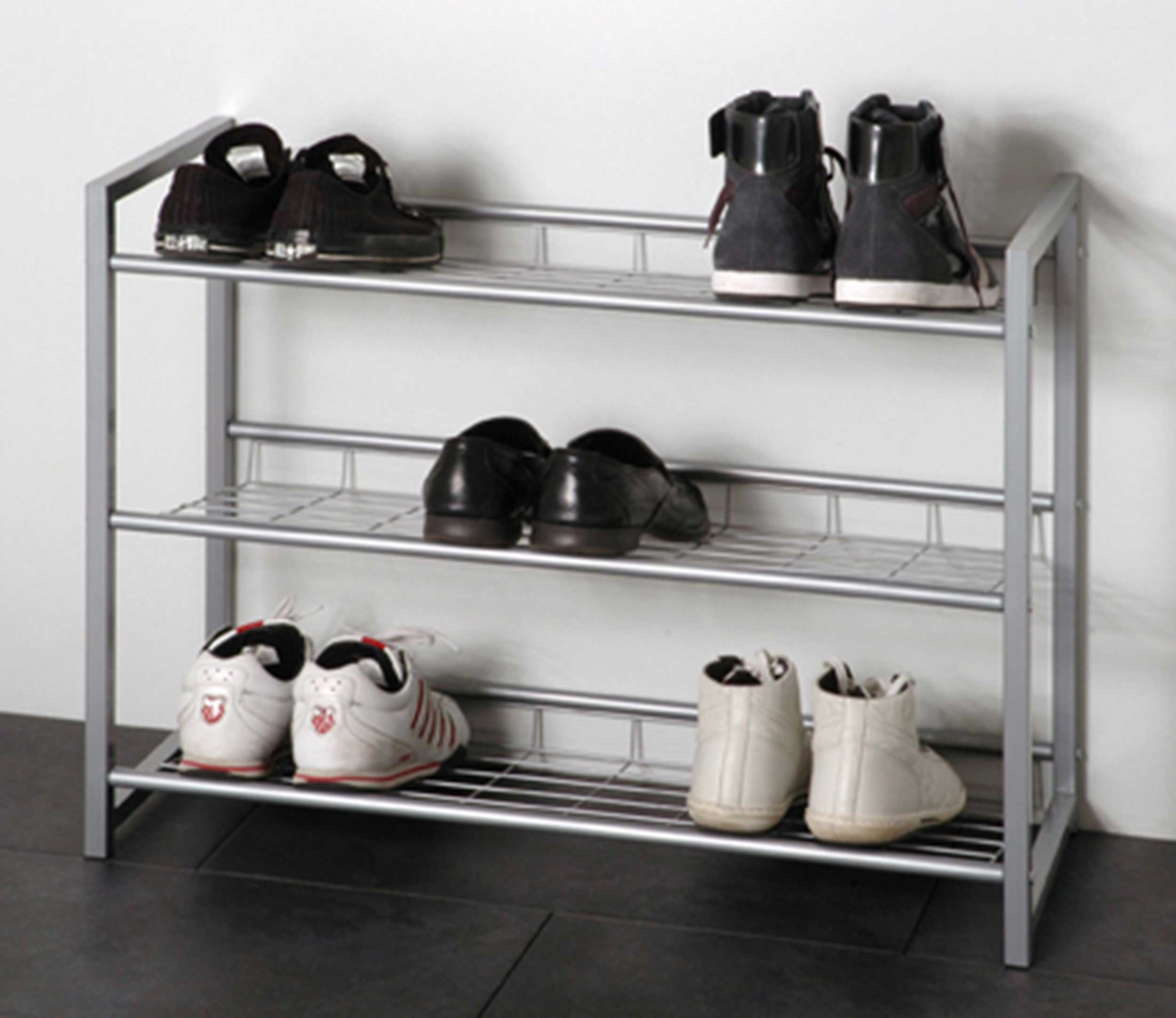 Étagère à chaussures Leonore 80cm, 3 étagères - aluminium - Image 7