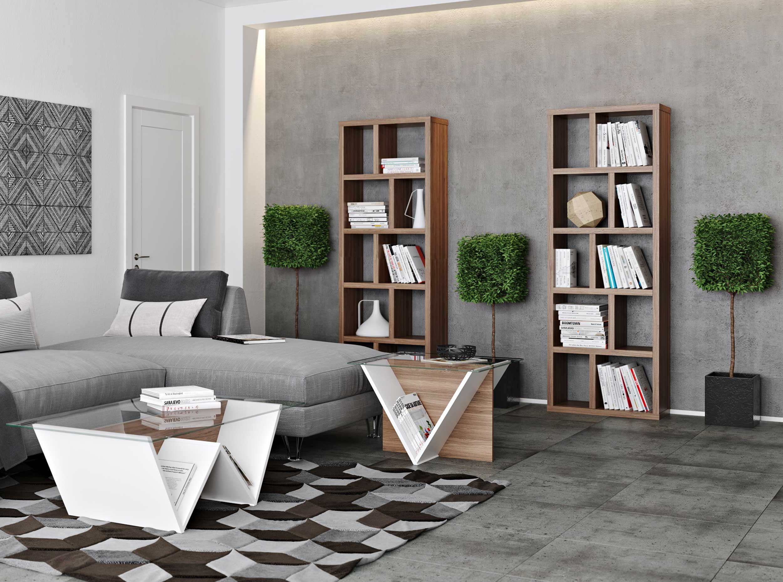 Etagère Berkeley 70 cm 5 niveaux - placage noyer - Image 7