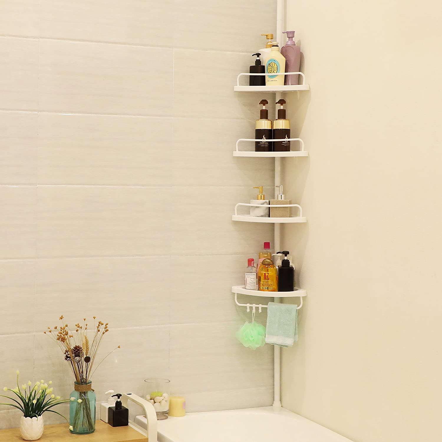 Etagère d'angle de douche Ilyan 4 niveaux - blanc