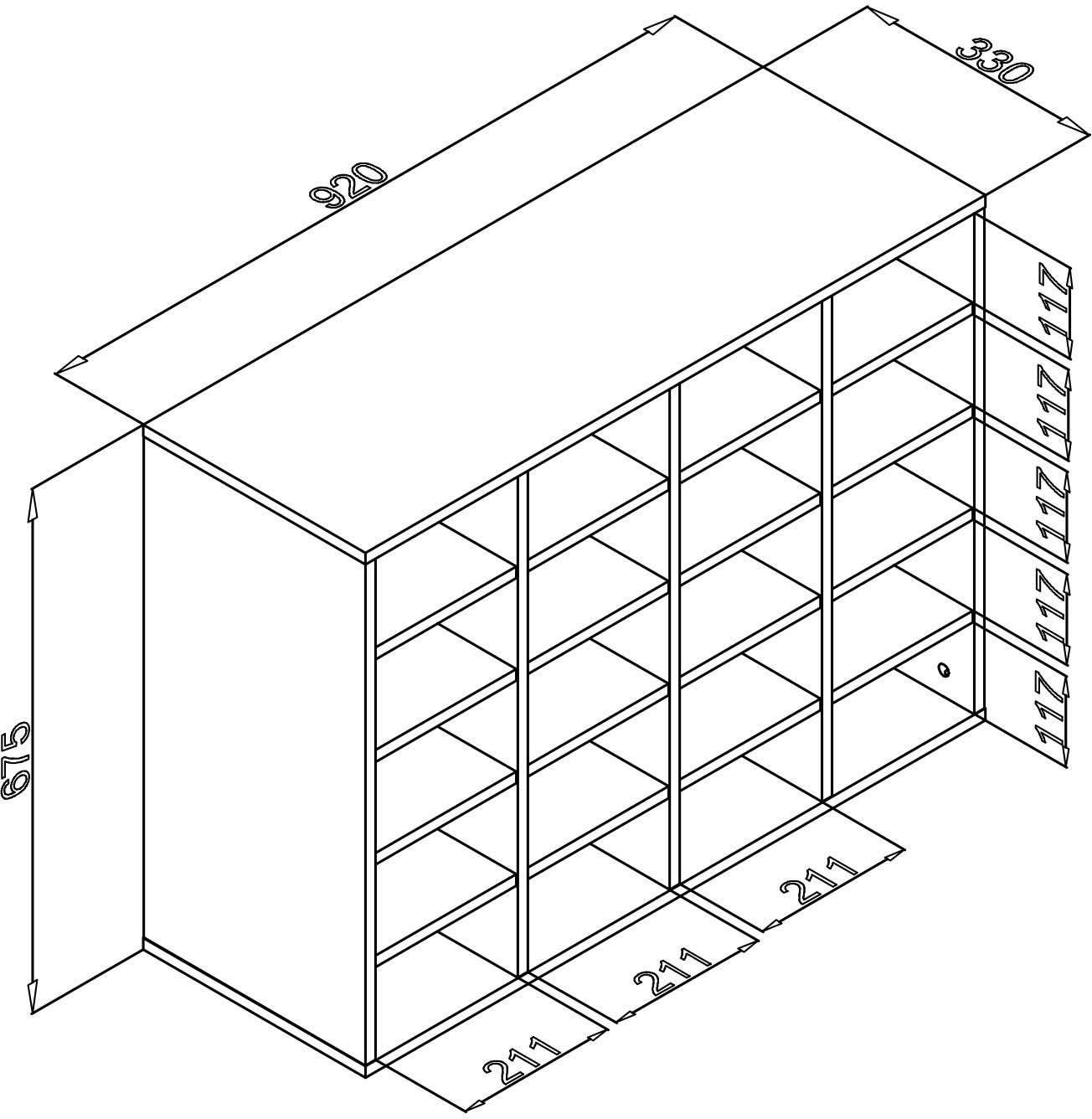Étagère de rangement Zapa 20 compartiments - chêne - Image 2