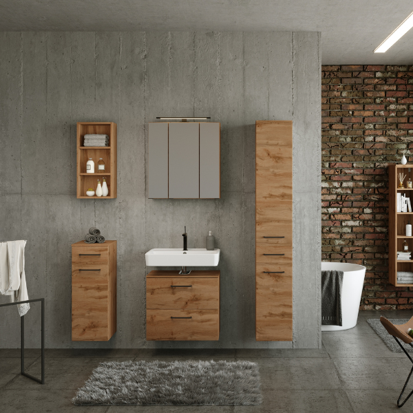 Etagère de salle de bain Malvo 30cm - chêne - Image 3