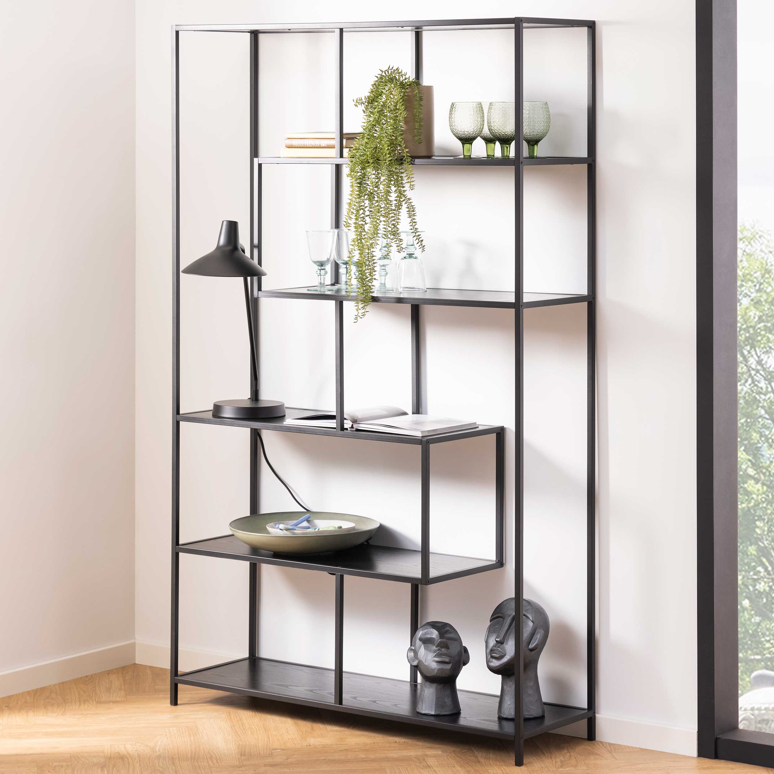 Etagère Dover 114 cm 4 tablettes - noir