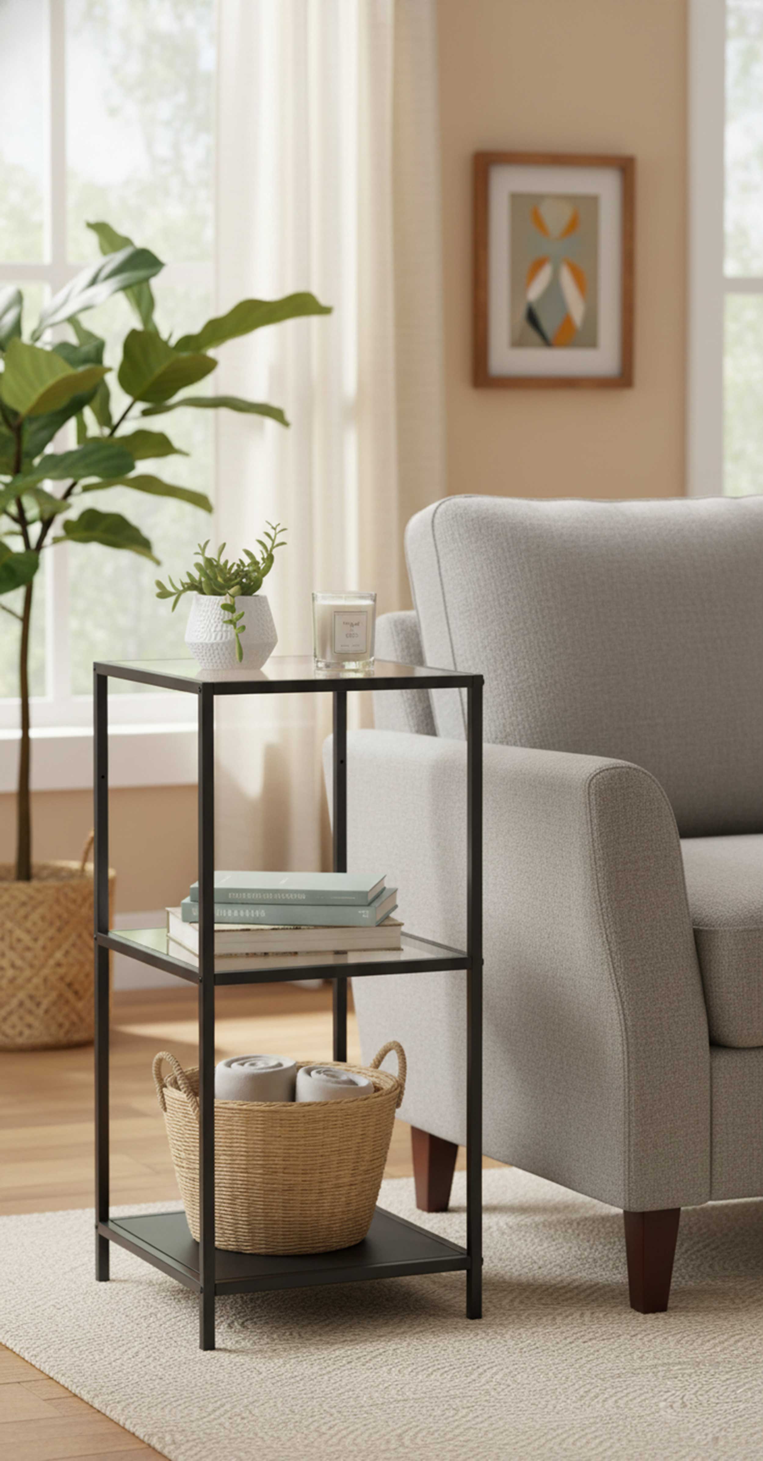 Étagère Dover 37cm, 2 tablettes - noir - Image 6