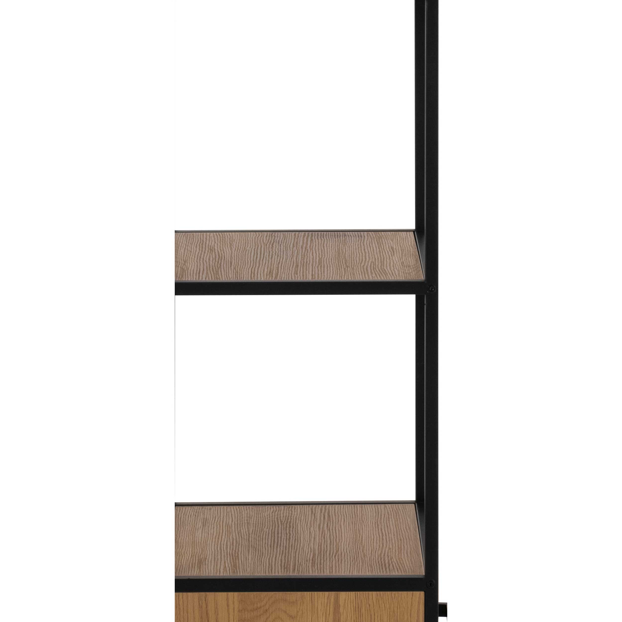 Étagère Dover 42cm, 3 tablettes & 2 tiroirs - noir/chêne sauvage - Image 3