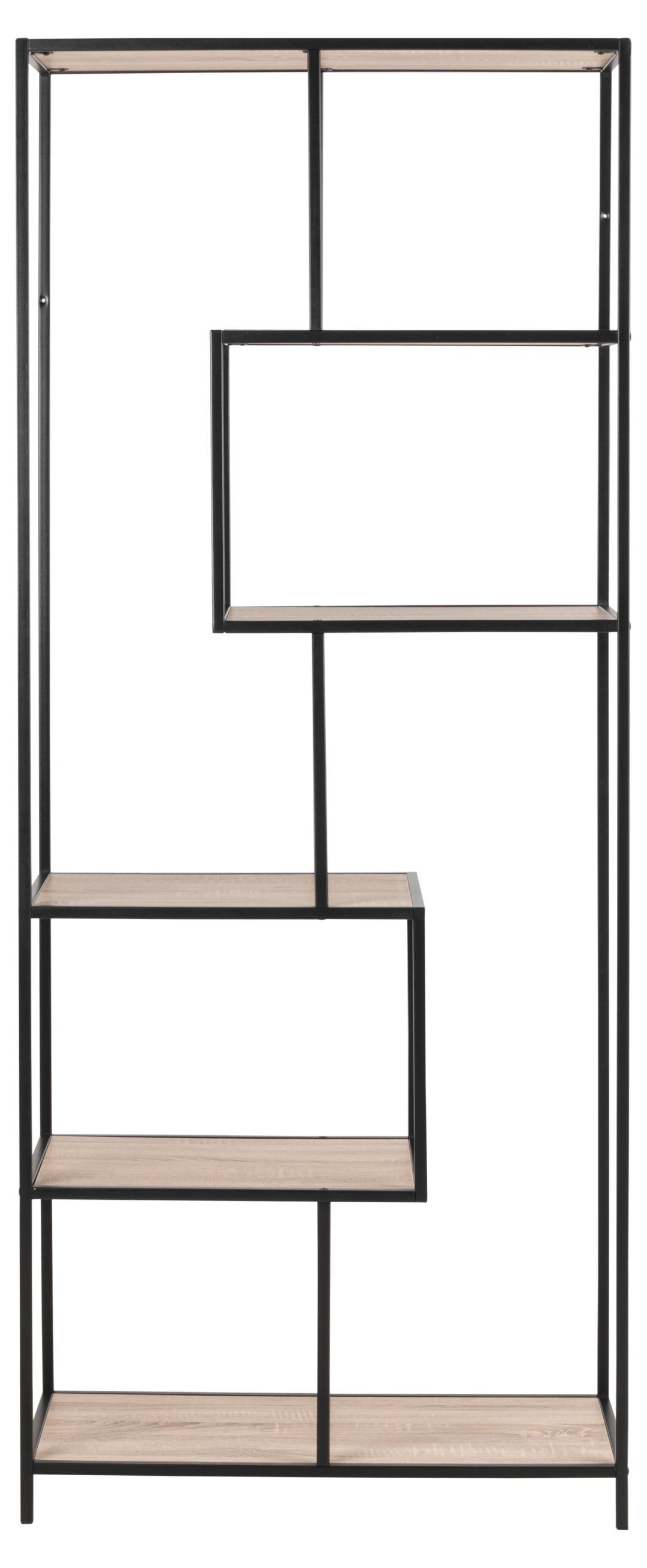 Etagère Dover 77 cm 4 tablettes - noir/chêne Sonoma - Image 2