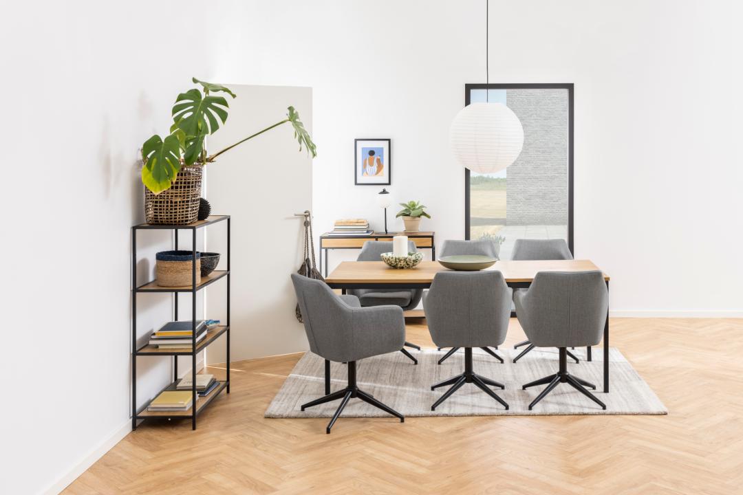 Étagère Dover 77cm, 3 étagères - noir/chêne - Image 2