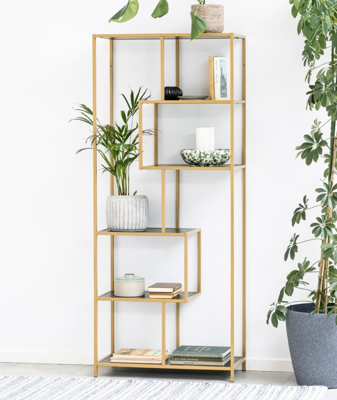 Étagère Dover 77cm, 4 tablettes - doré/noir - Image 1