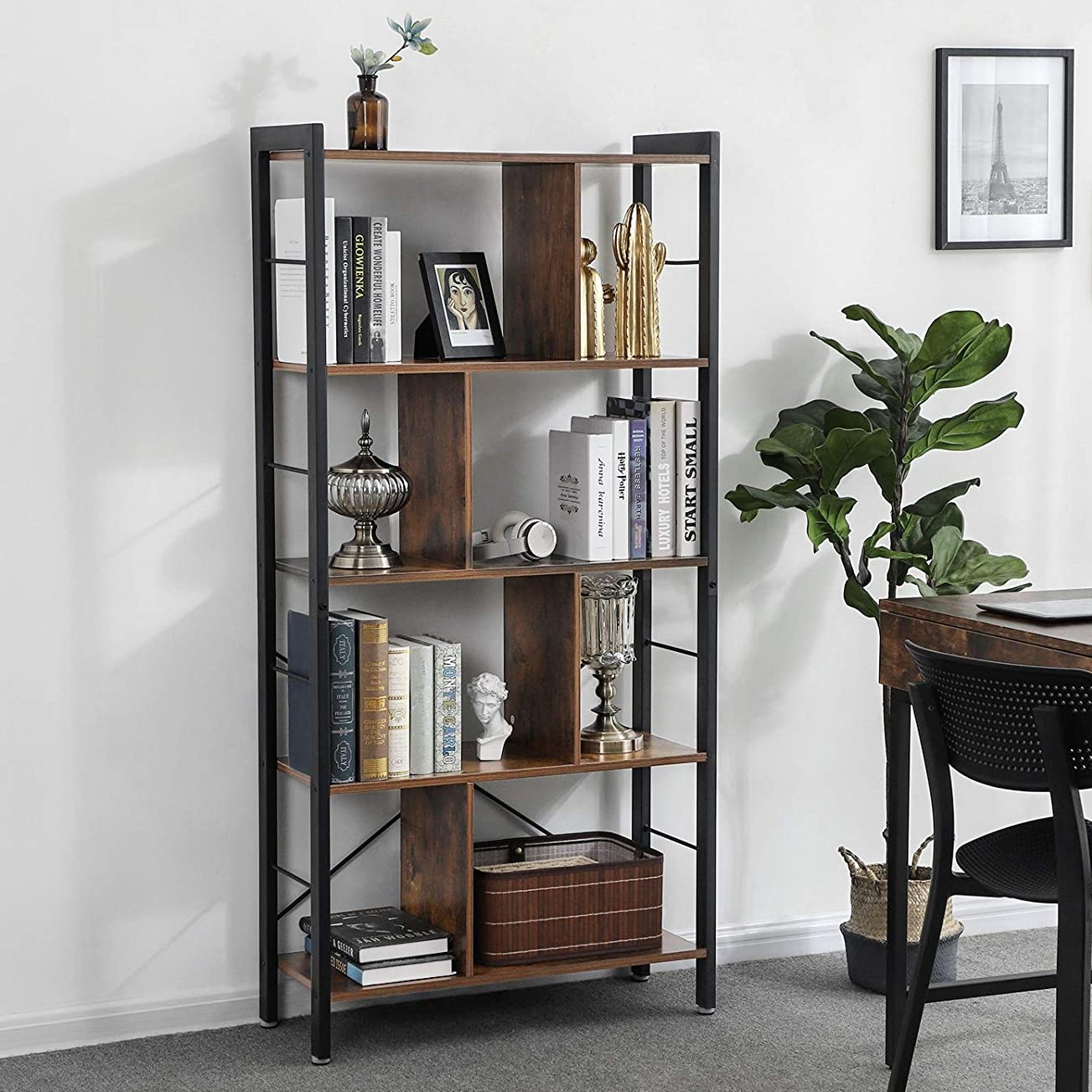 Etagère Emile - brun/noir
