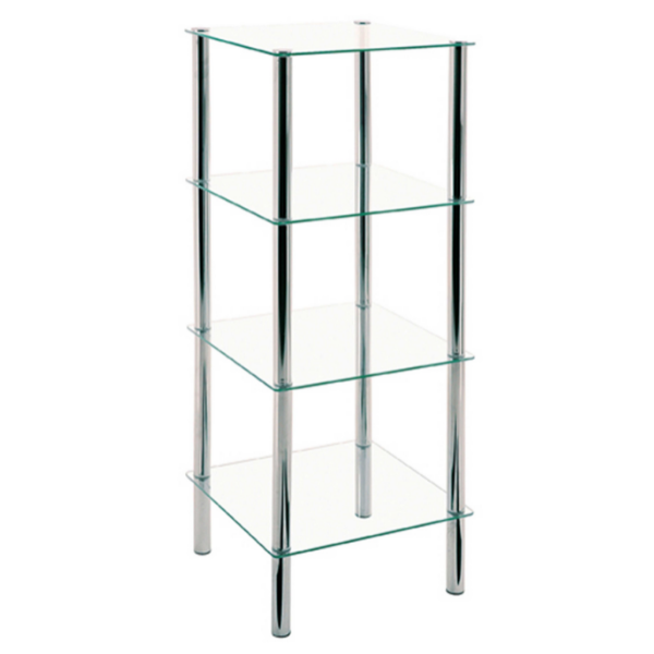 Étagère Heiko 39cm, 4 étagères - chrome/verre - Image 3