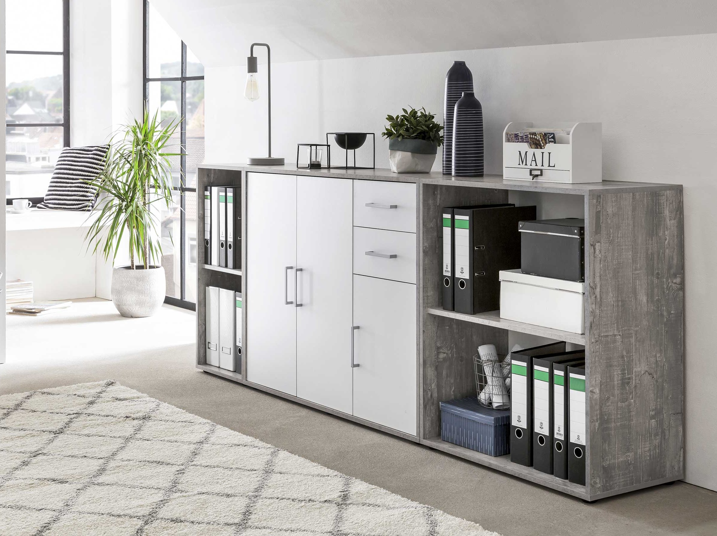 Etagère Maxi-office large - béton/blanc - Image 3