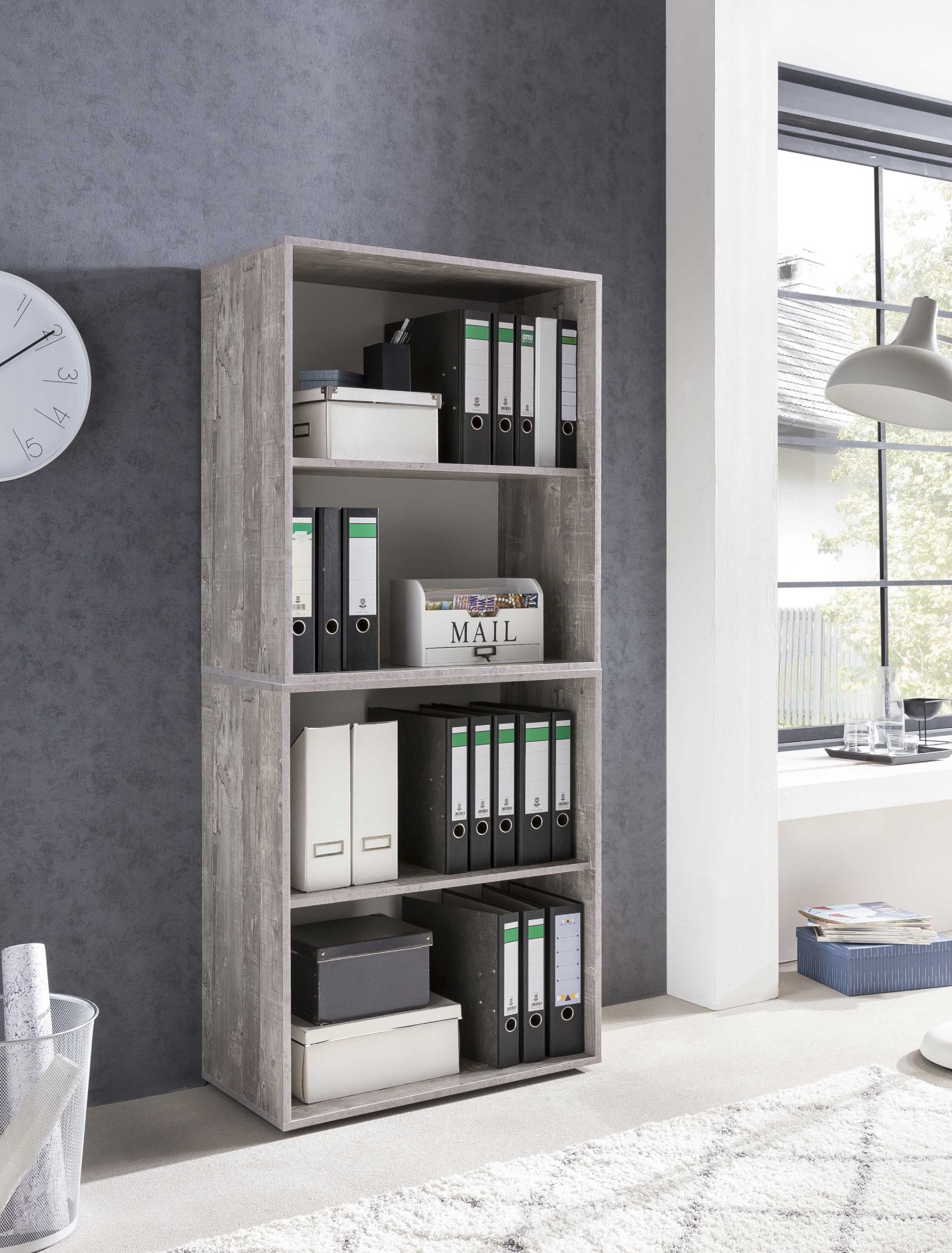 Etagère Maxi-office large - béton/blanc - Image 4