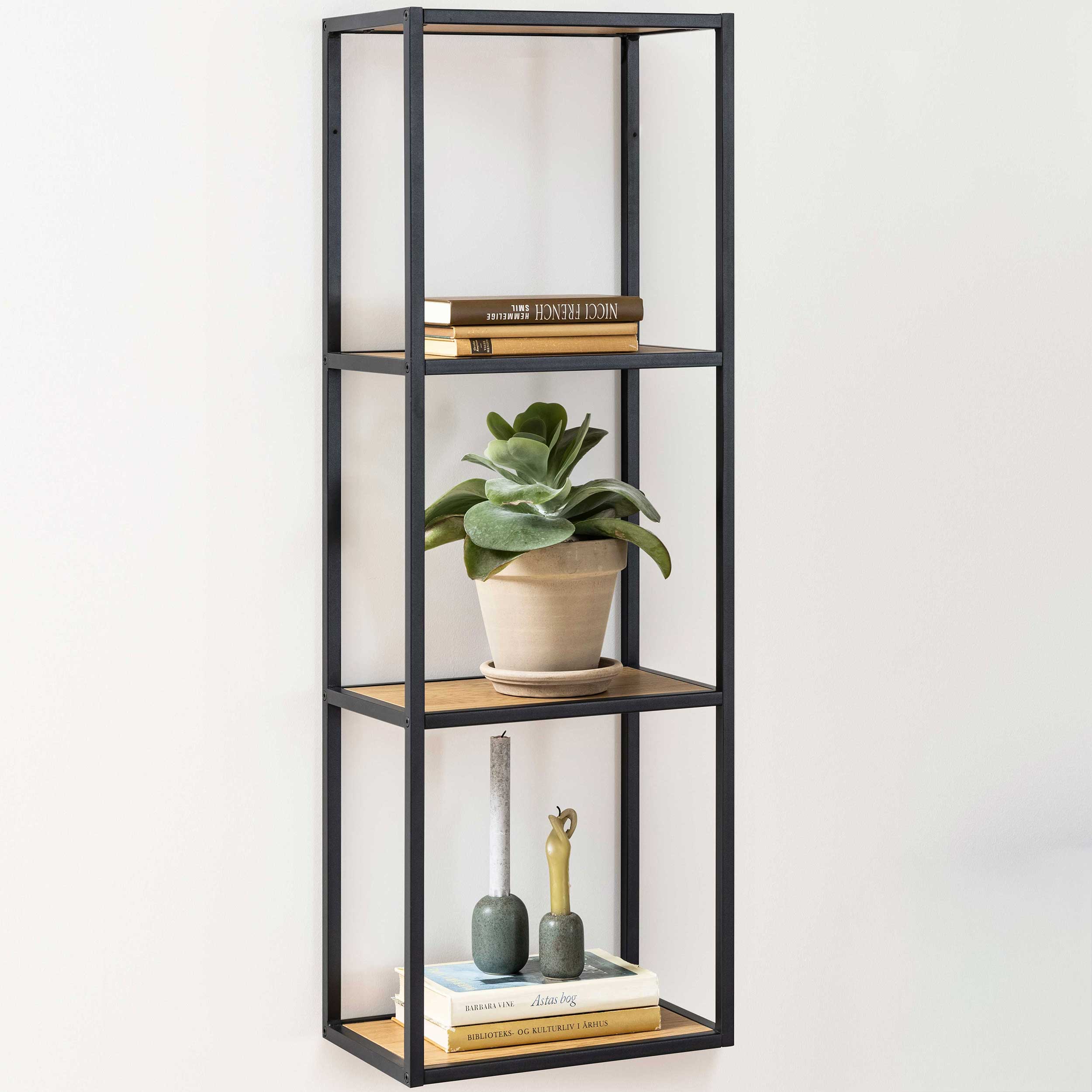 Étagère murale Dover 37cm - chêne/noir - Image 1