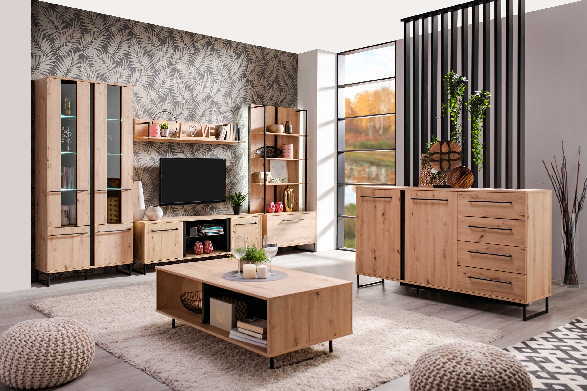 Etagère murale Hoggas 50cm 3 étagères - chêne - Image 2