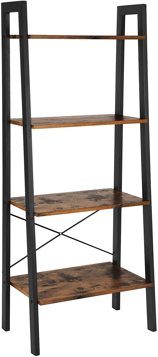 Etagère Sidney 4 tablettes - brun rustique/noir - Image 5