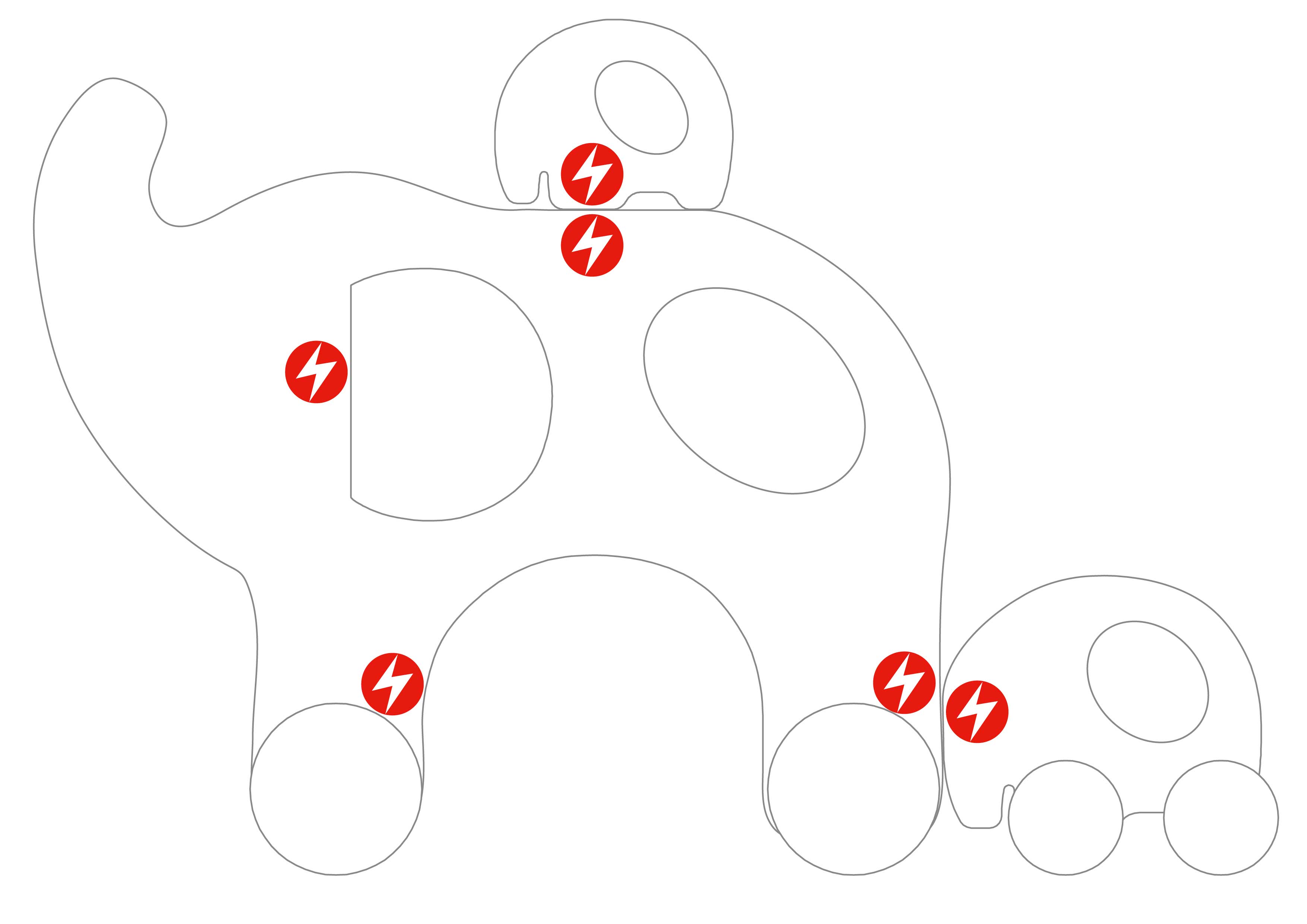 Famille d'éléphants à tracter - Image 3
