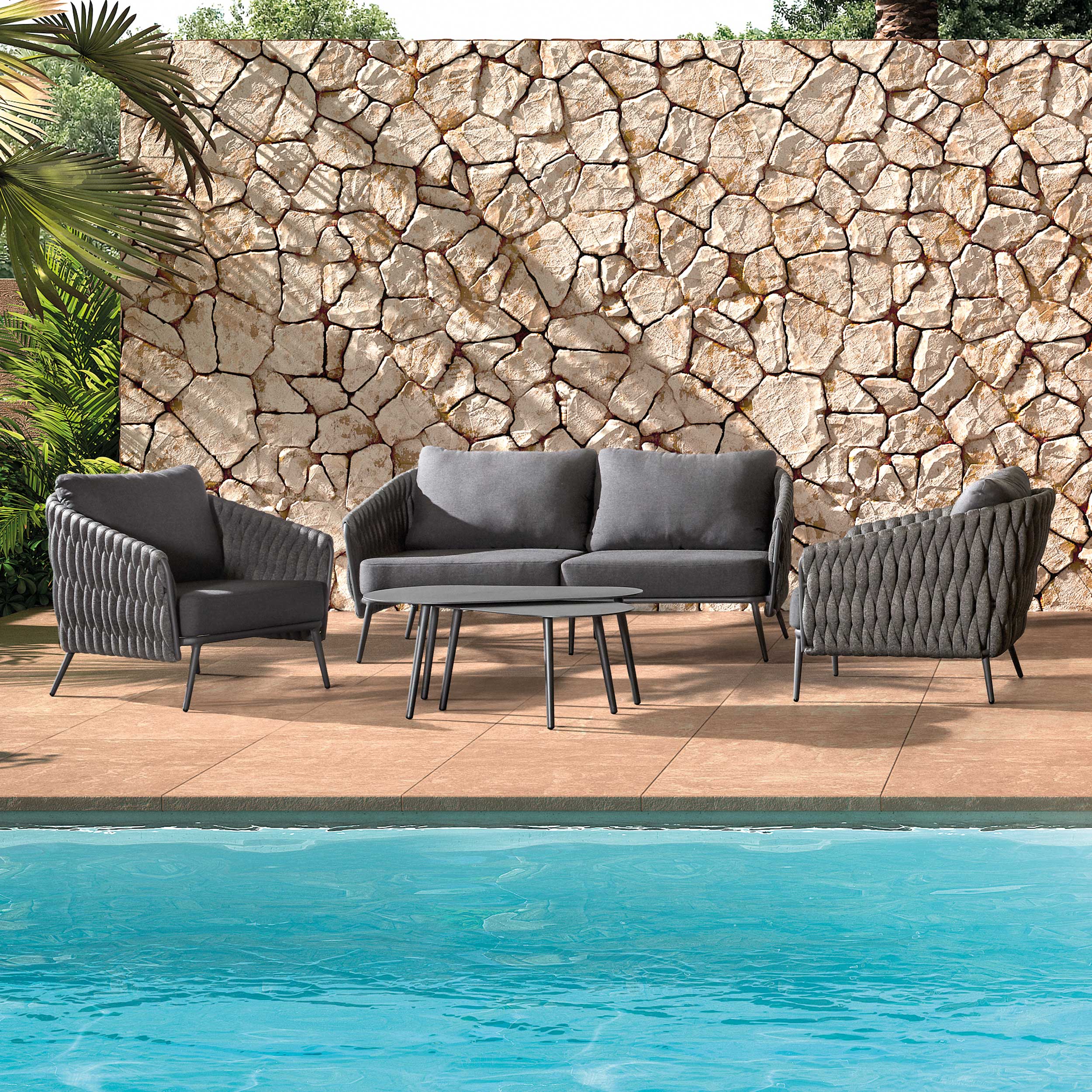 Fauteuil pour extérieur Gabon - anthracite/gris foncé - Image 2