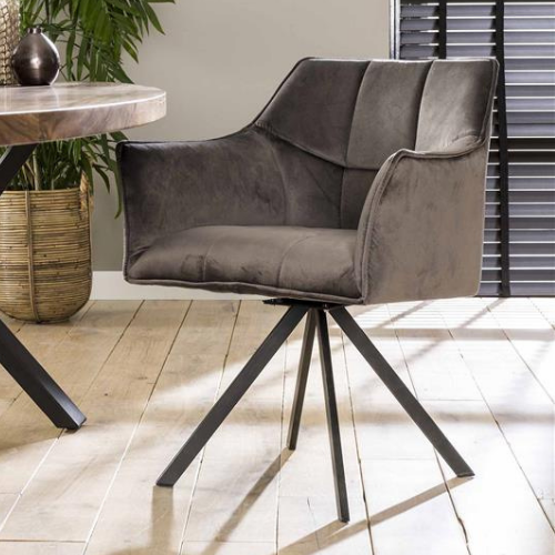 Fauteuil Rasto velours - anthracite